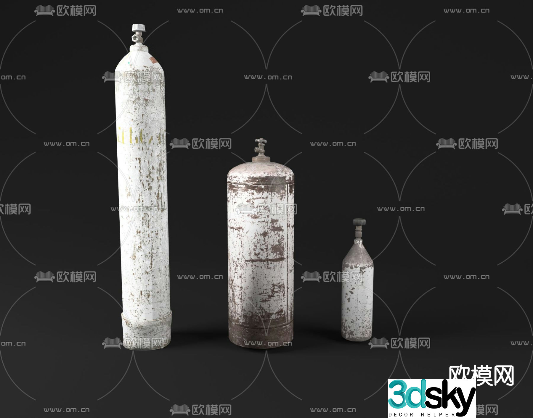 Gas tank, liquefied gas tank, gas bottle 3d model
