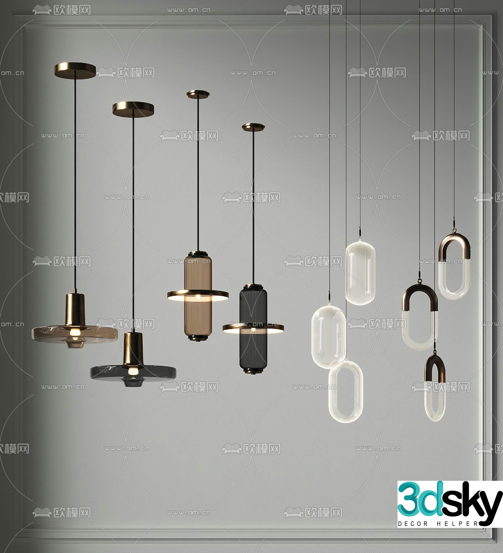 Light luxury chandeliers fashionable small chandeliers 3D model