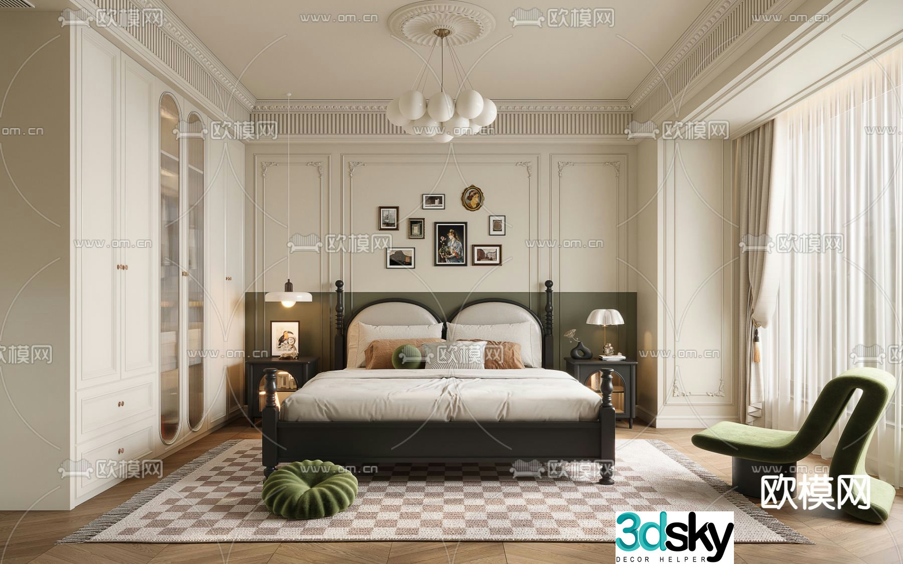 French bedroom master room 3d model