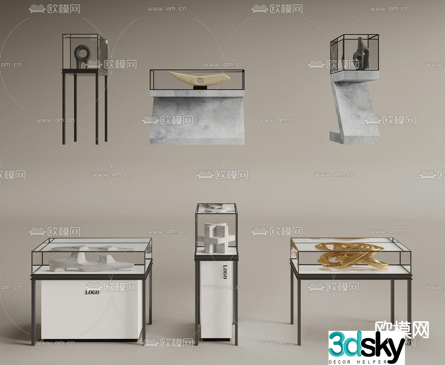 Glass display cabinet display table 3D model