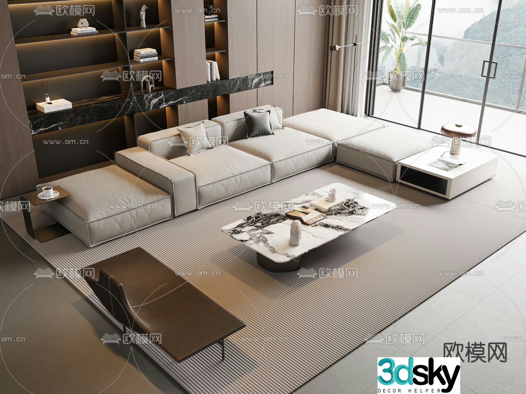Modern sectional sofa 3d model