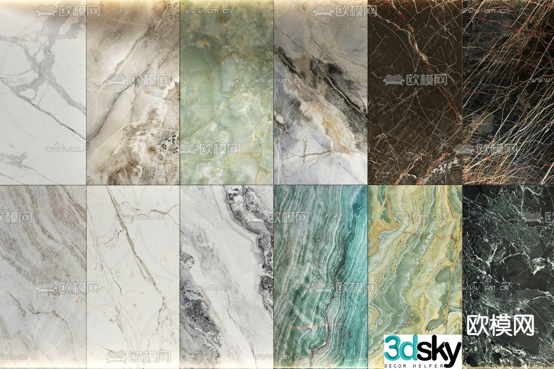 Marble tiles floor tiles 3d model