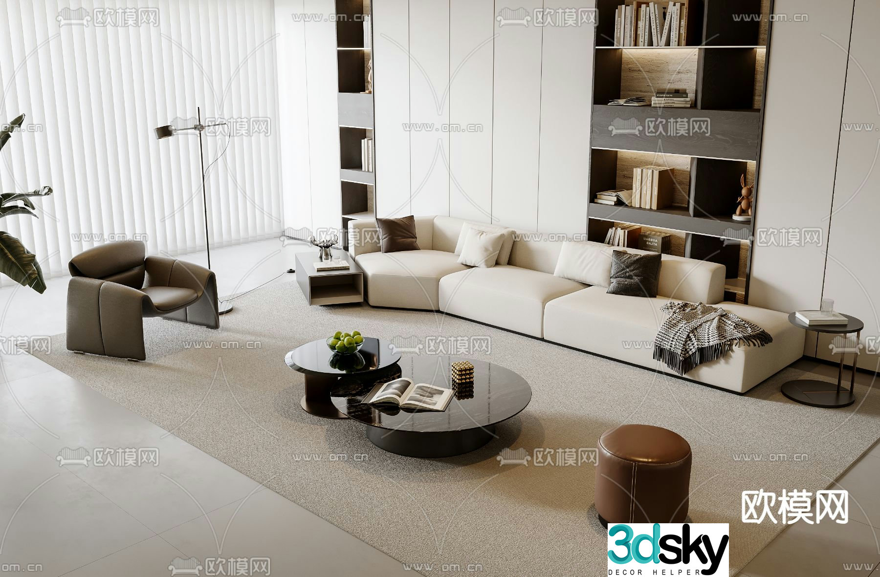 Modern sectional sofa 3d model