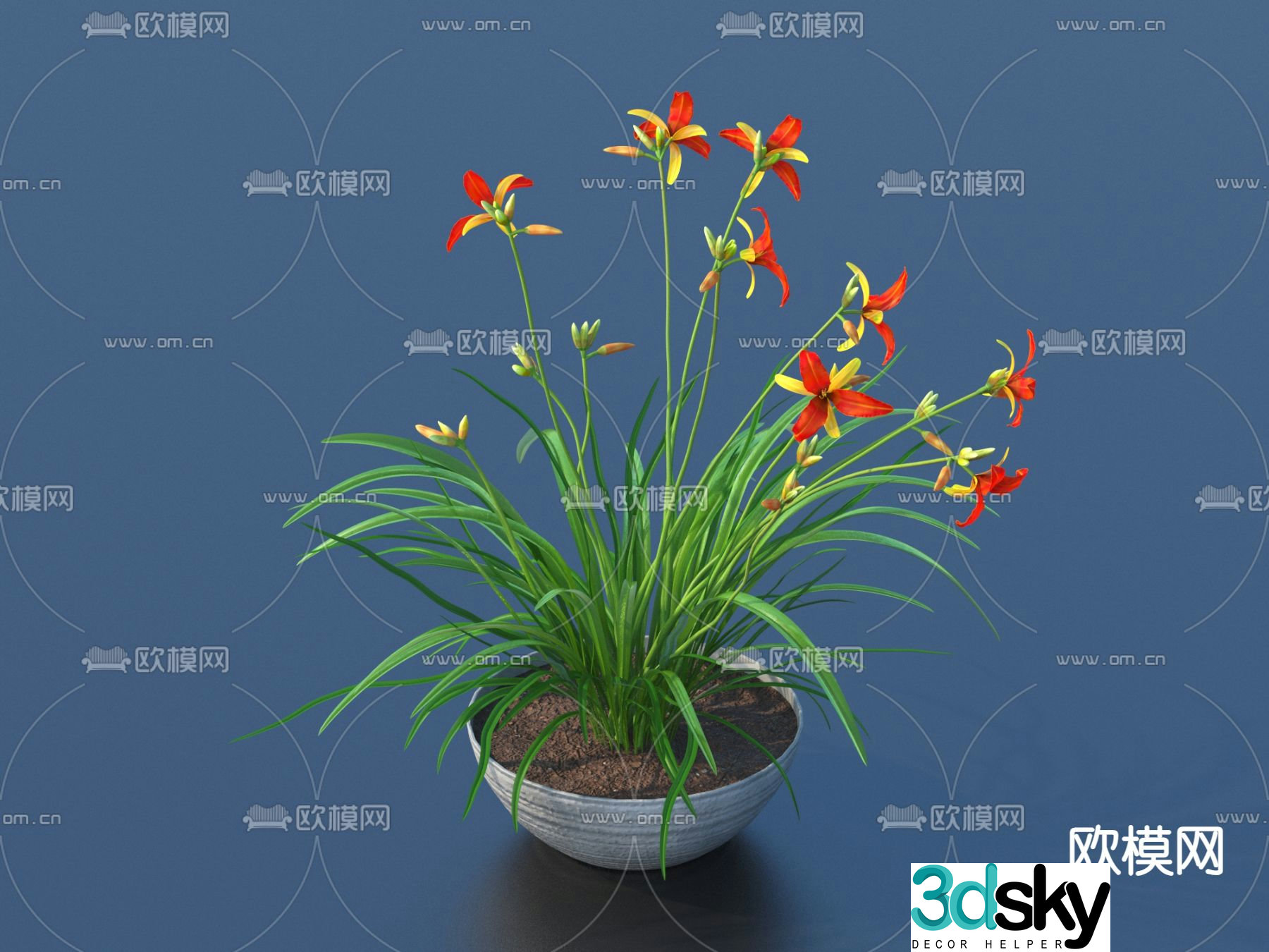 Flower pot Pot bonsai 3d model