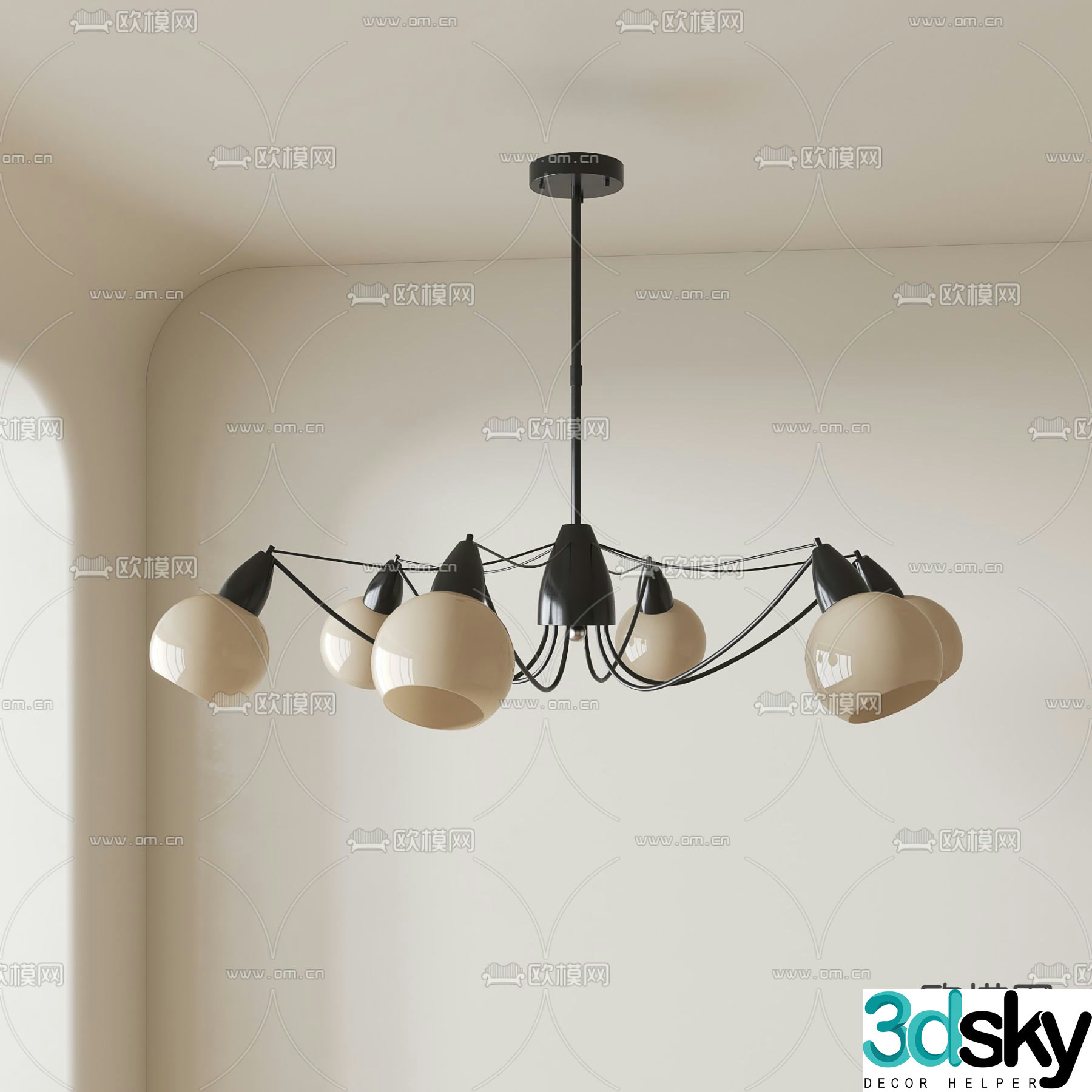 Medieval style chandelier 3d model