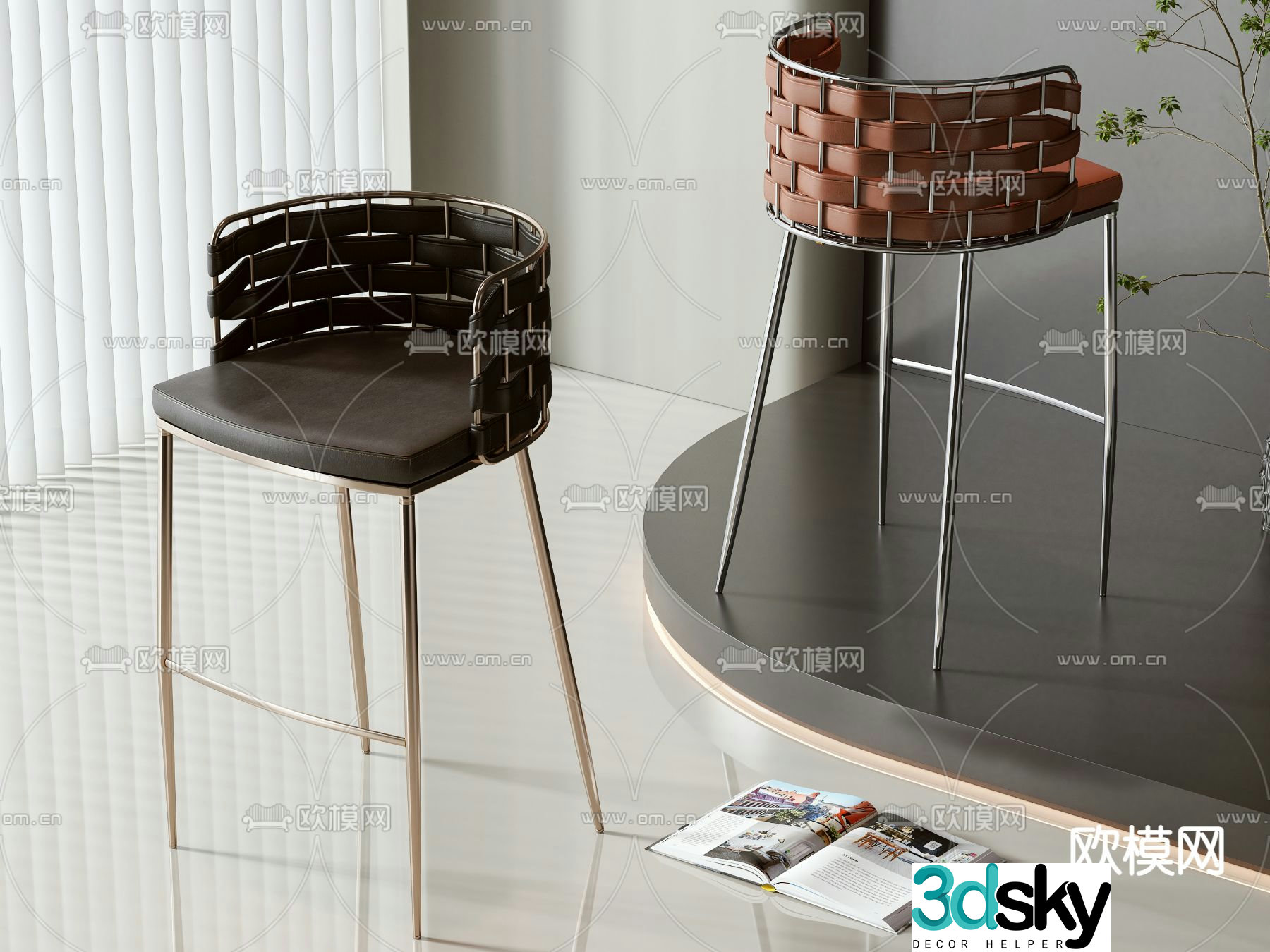 bar stool bar stool high stool 3d model