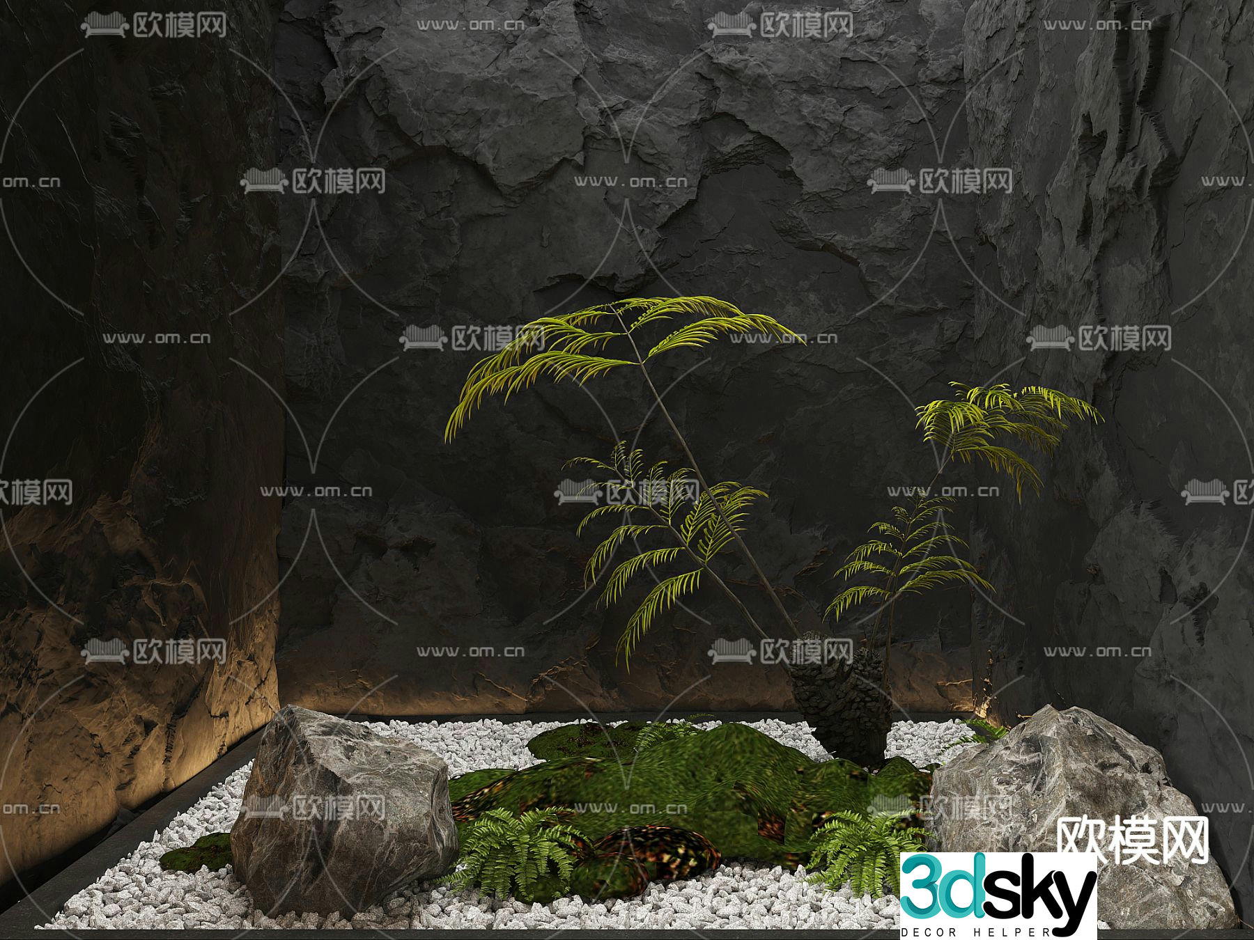 Landscape sketch plant pile garden landscape 3D model
