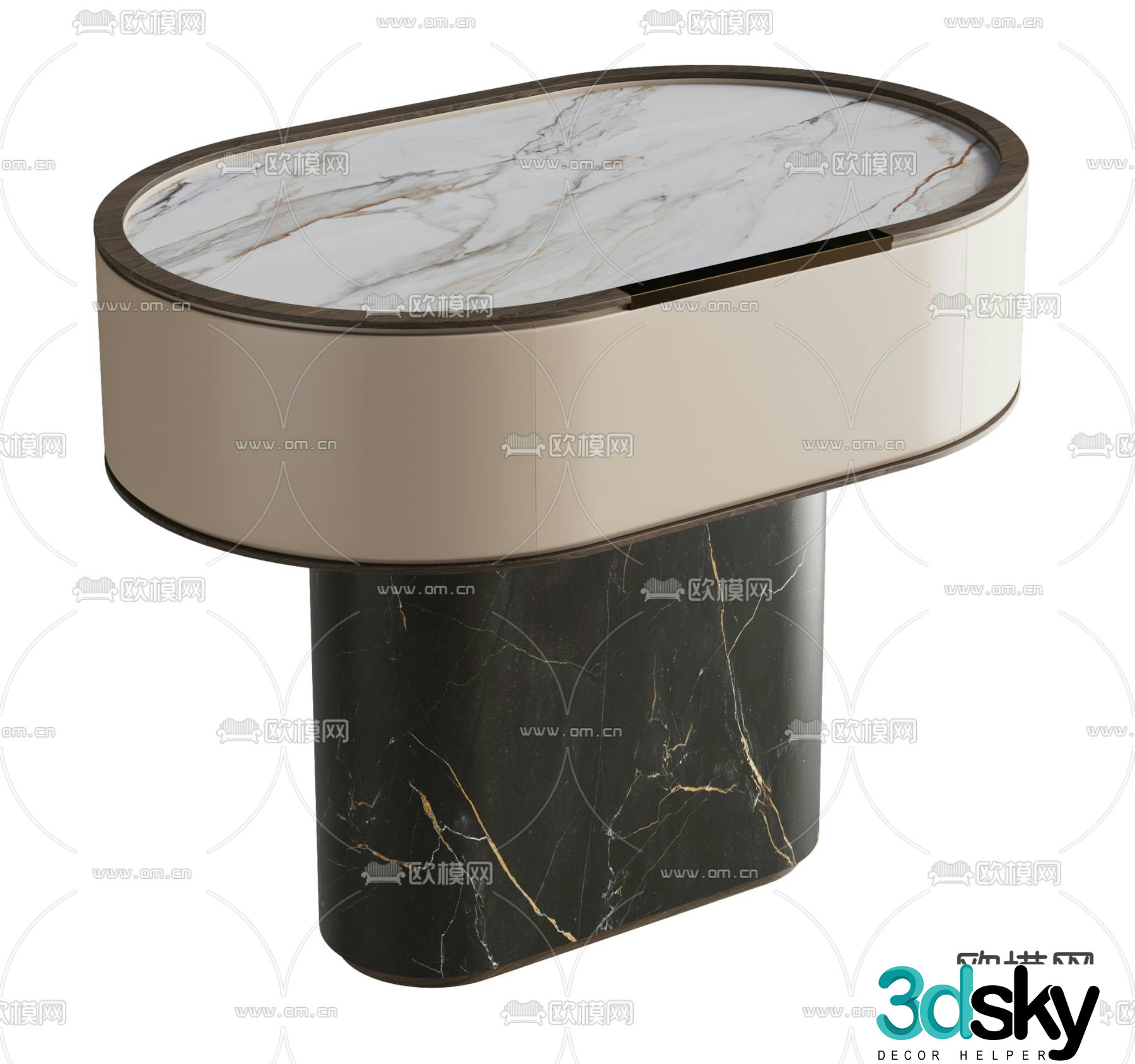 Light luxury bedside table 3D model