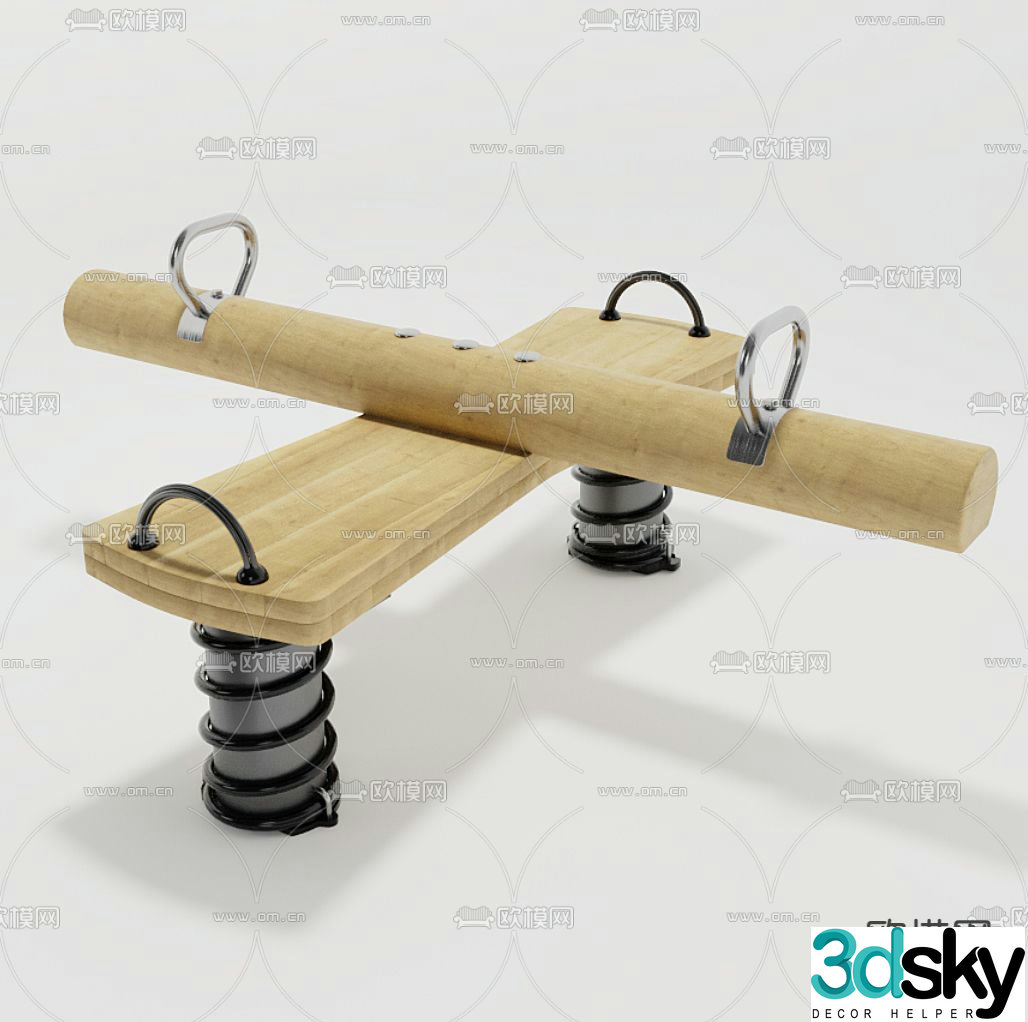 Outdoor amusement equipment rocker spring chair seesaw 3d model