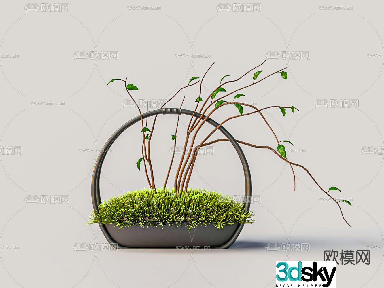 Flower basket bonsai 3d model