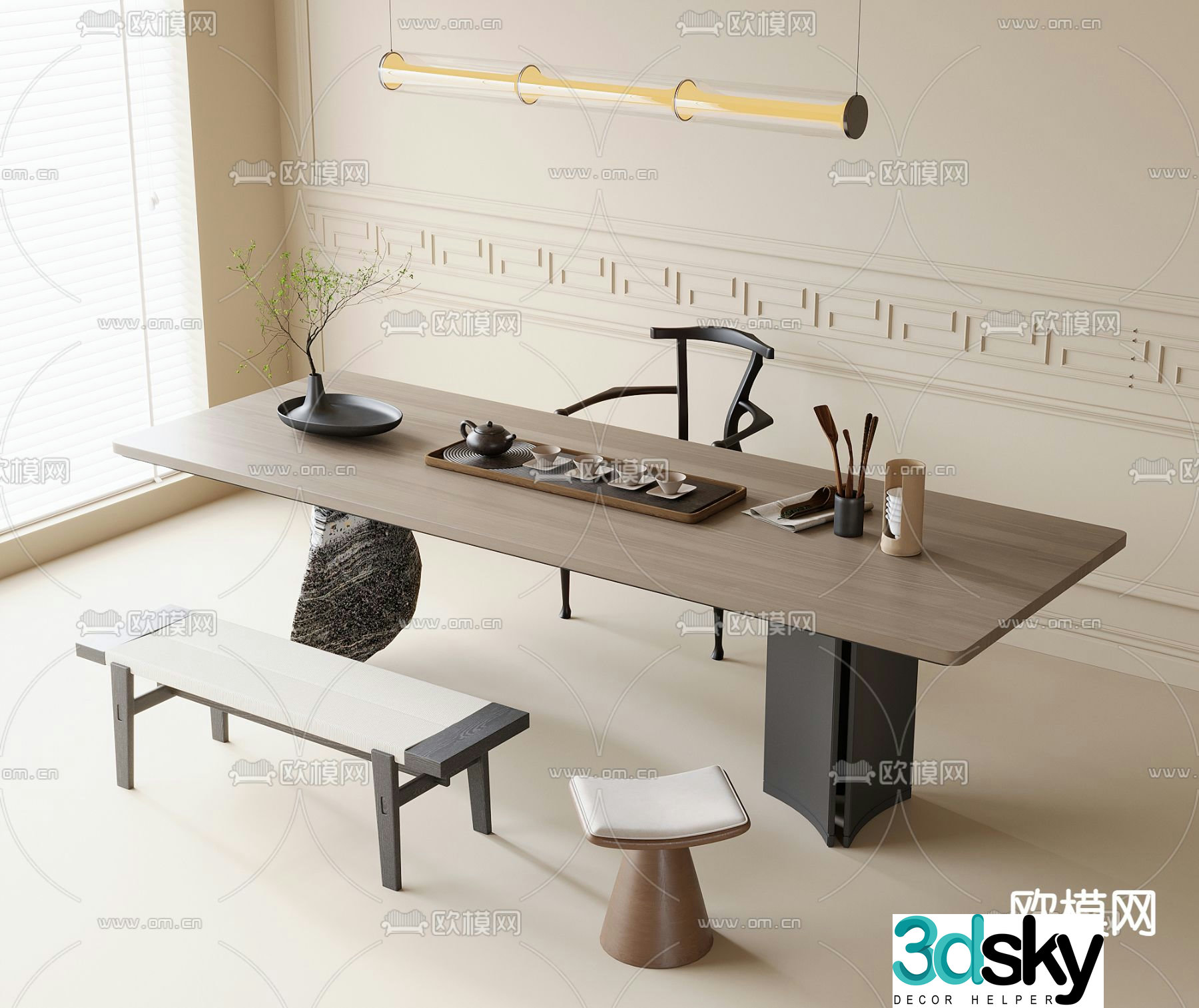 Modern tea table tea table 3d model