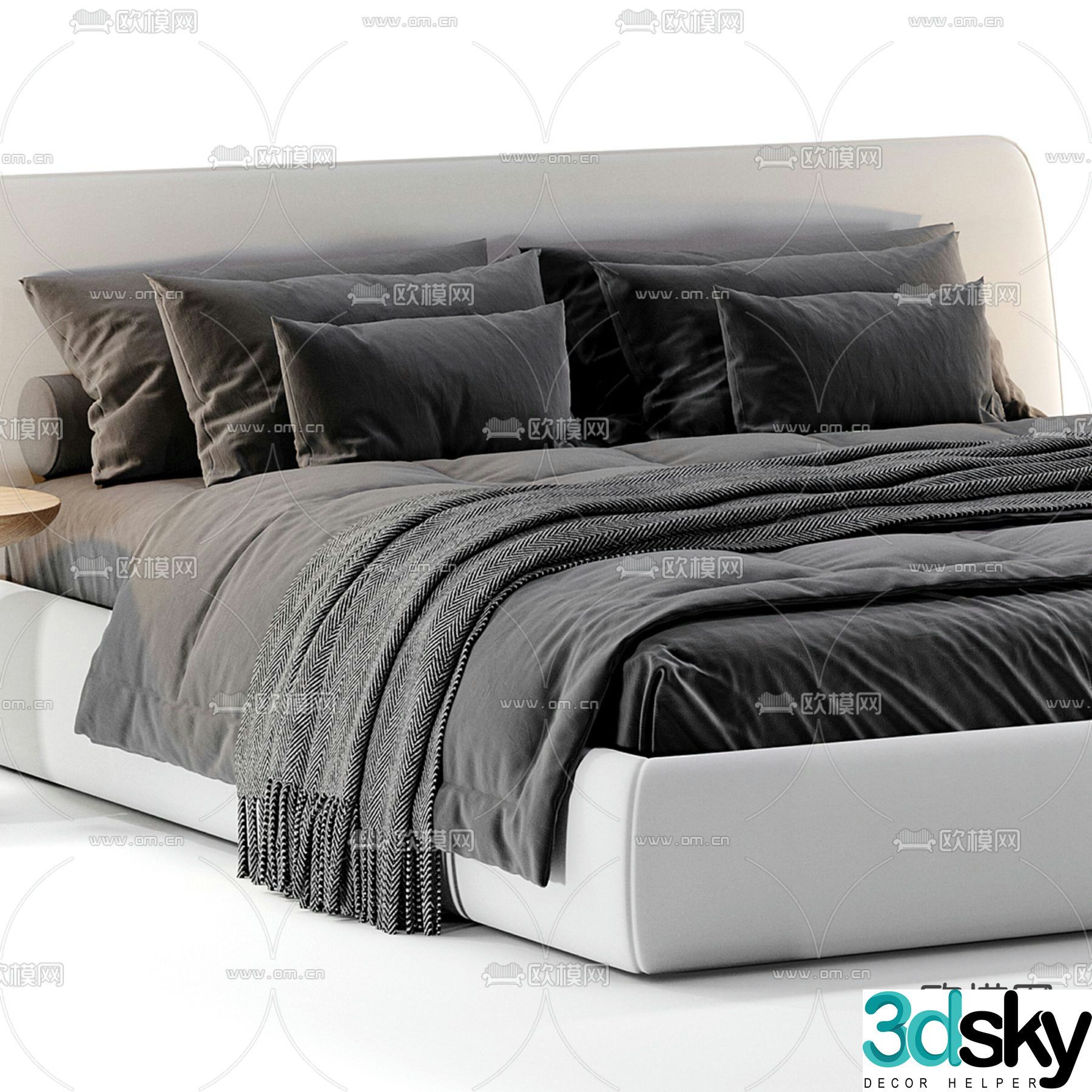 Double bed 3d model