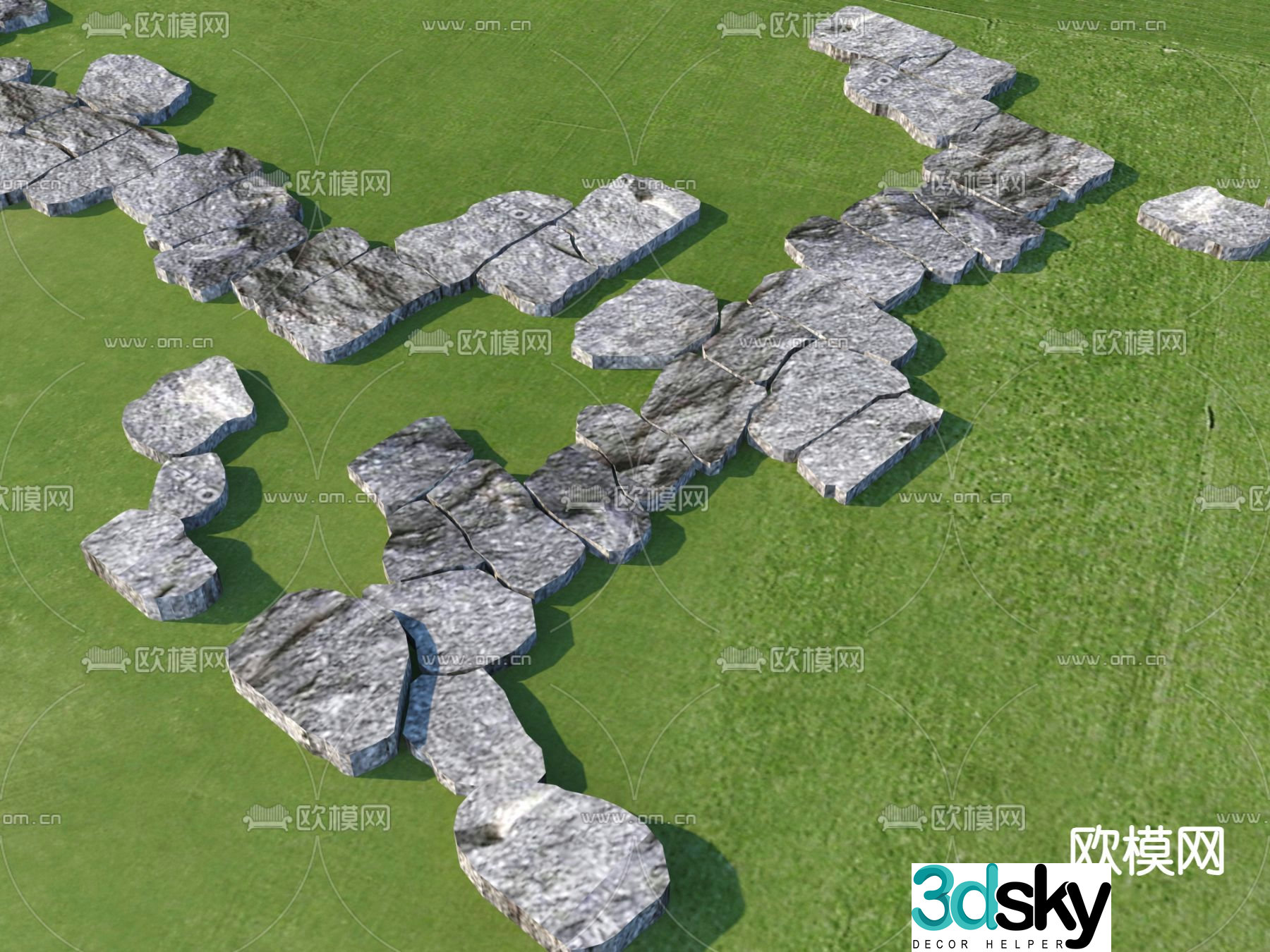 Landscape Garden Road Park Tingbu 3D model
