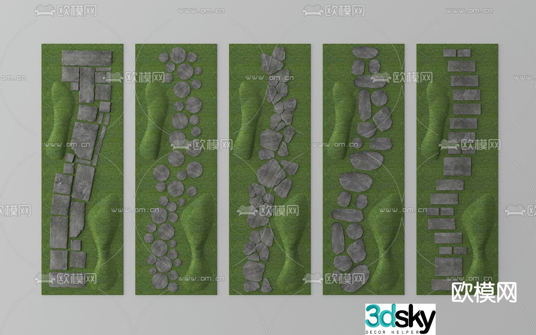 Landscape steps bluestone road courtyard gravel road 3D model