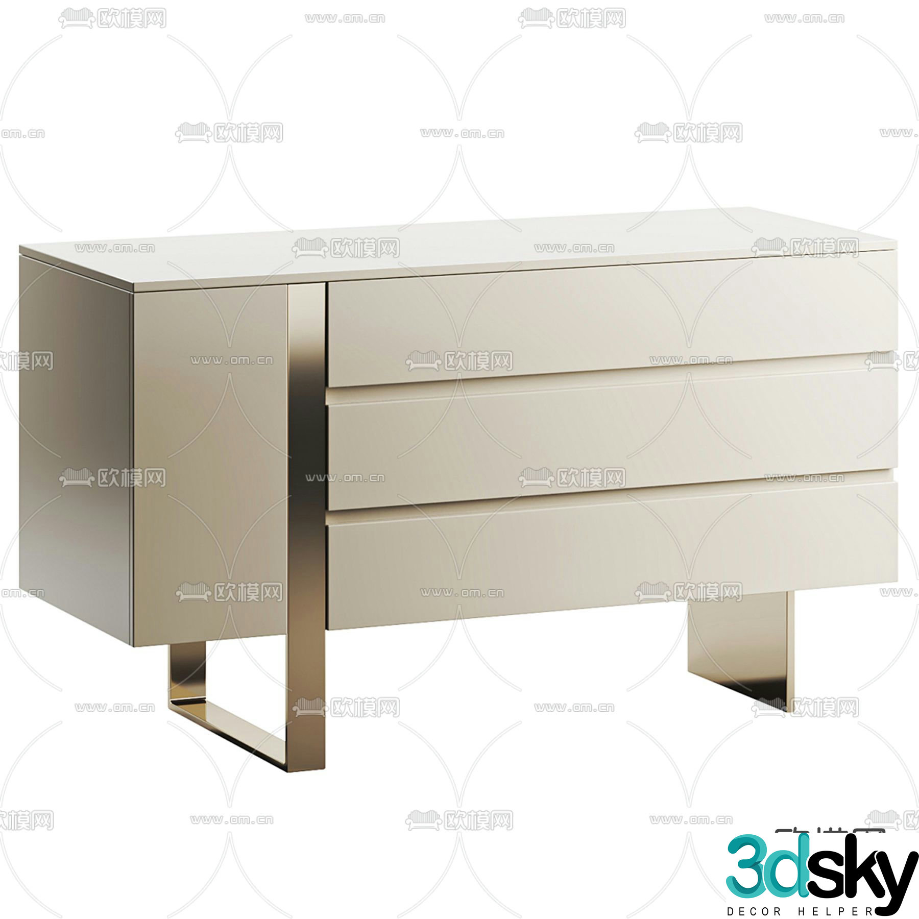 Bonaldo light luxury bedside table 3D model