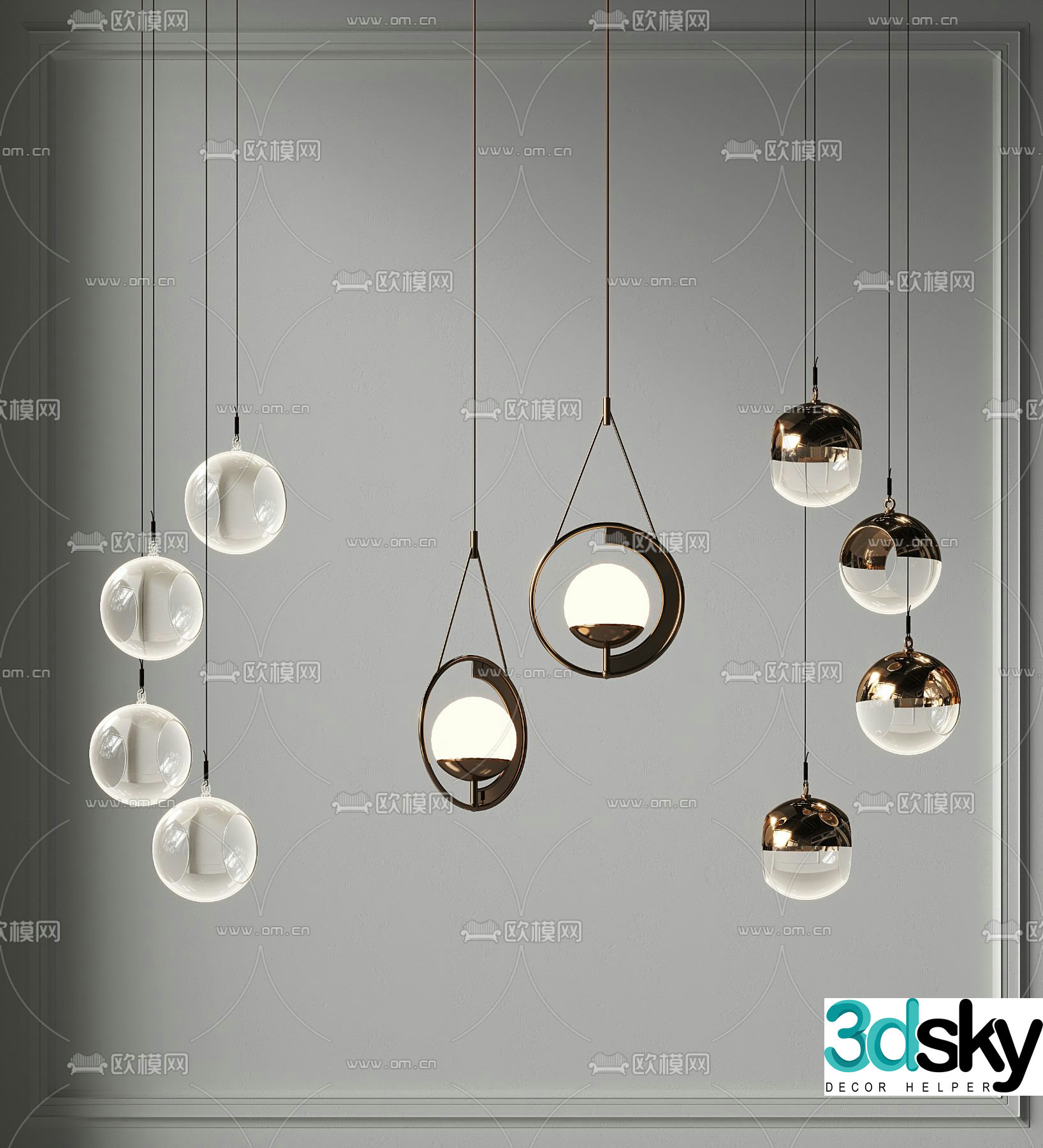 Light luxury small chandelier bedside small chandelier 3d model