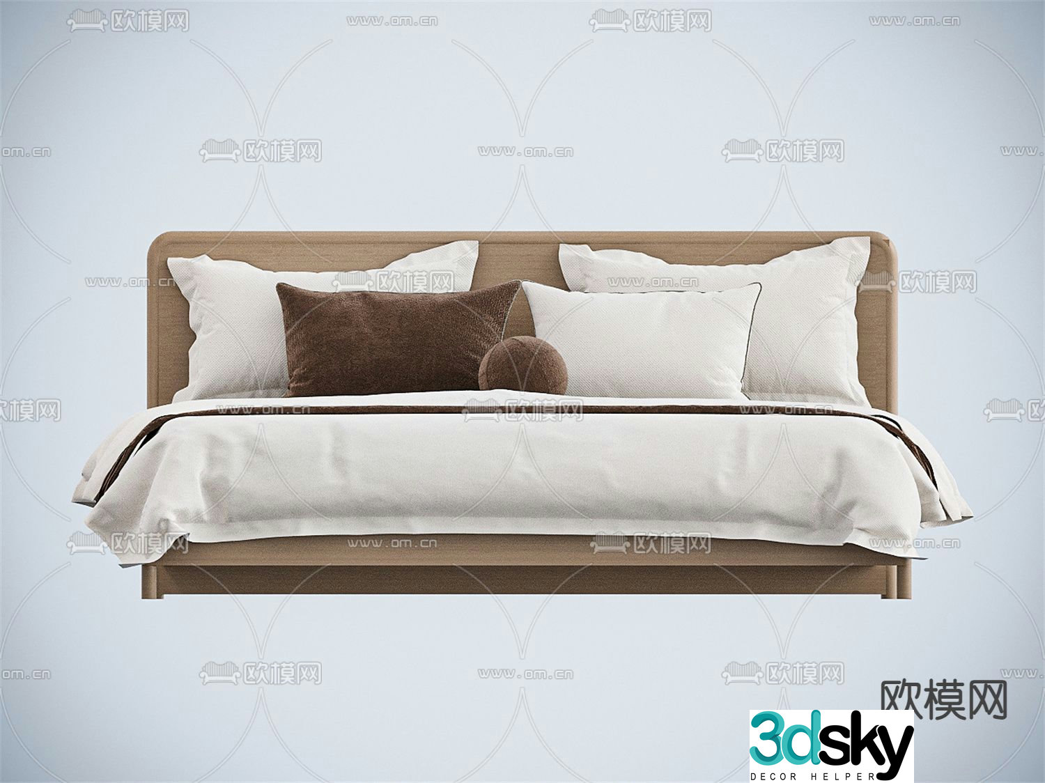 Modern double bed 3d model