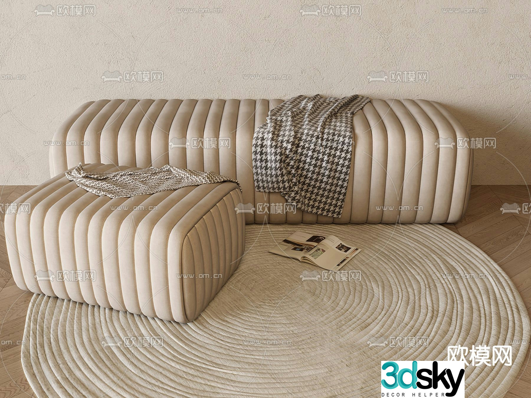 Sofa stool 3D model