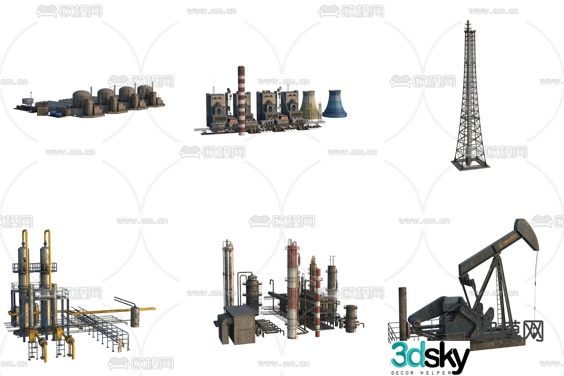 Kowtow machine oil mining machine 3d model