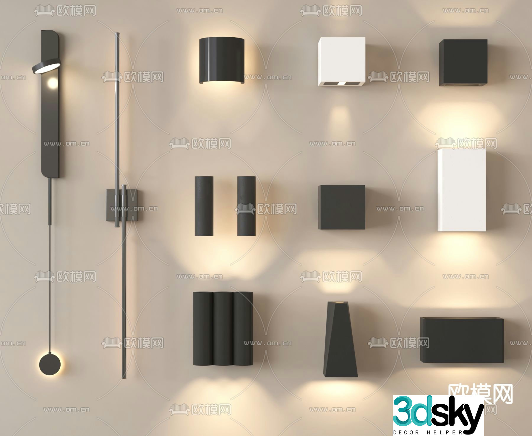 Metal wall lamp bedside wall lamp reading lamp 3d model