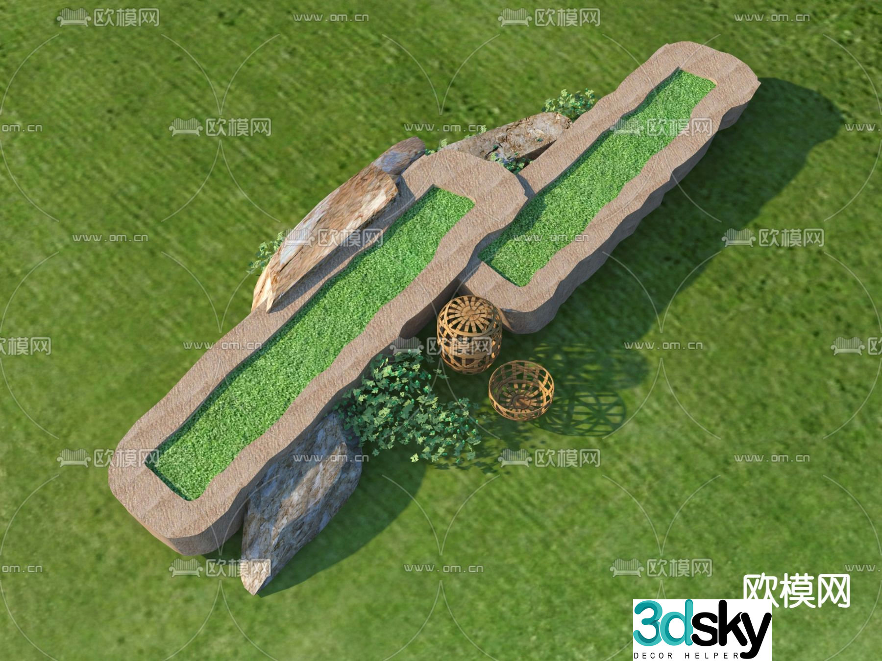 stone stone landscape sketch 3d model