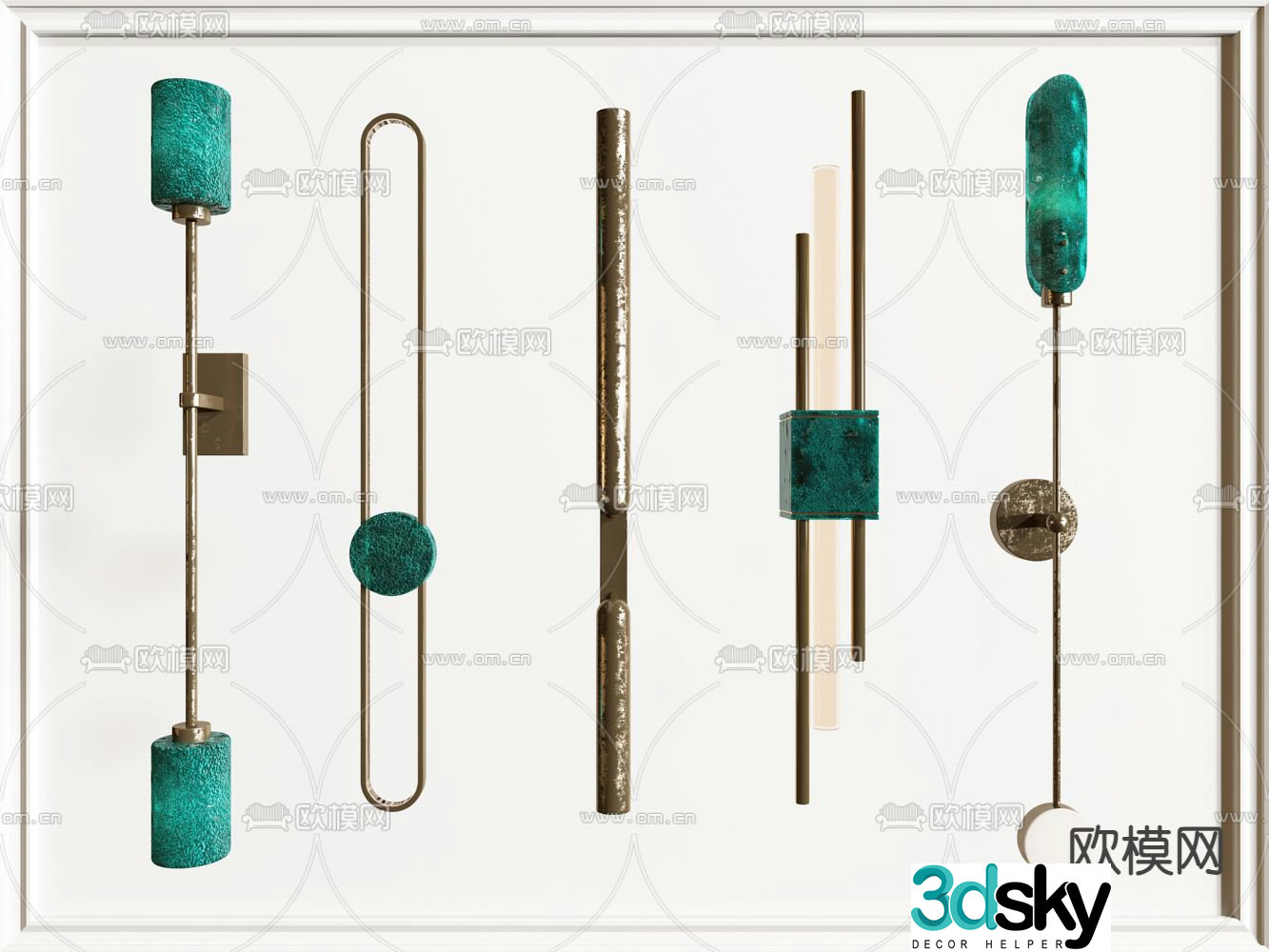 Long wall lamp 3d model