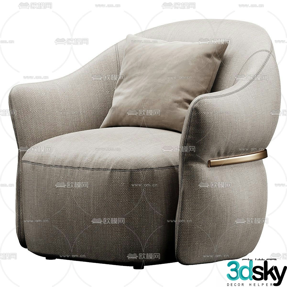 Flou single sofa casual sofa 3d model