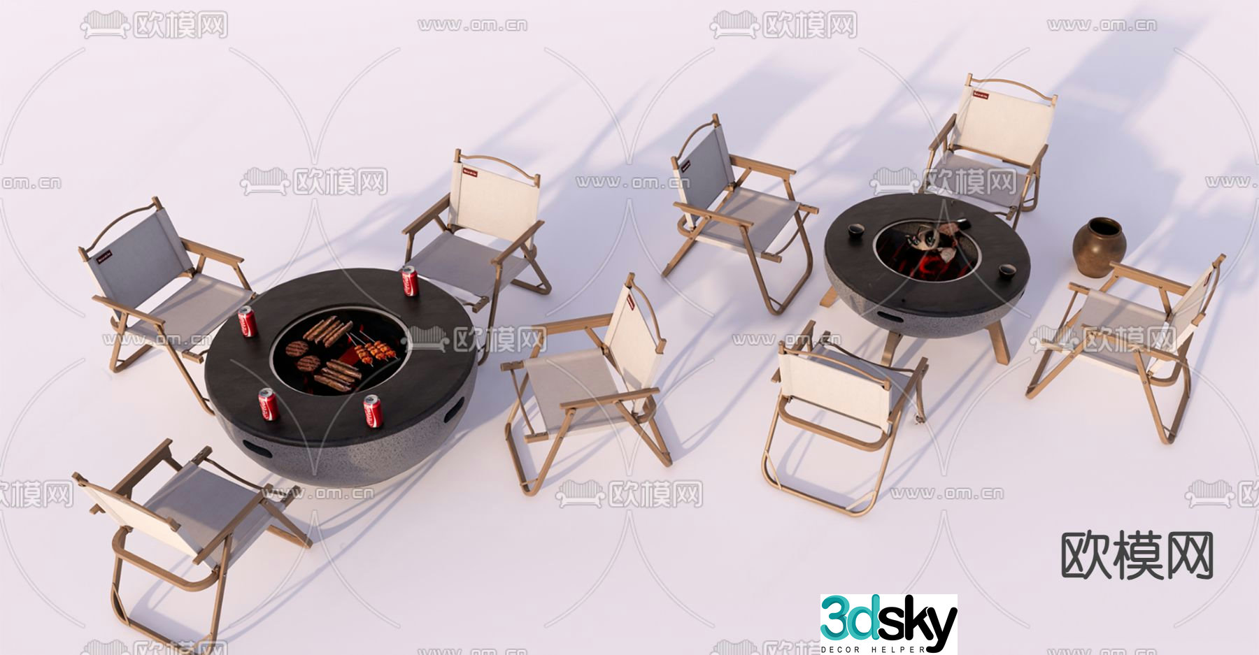 Outdoor barbecue grill barbecue grill 3d model