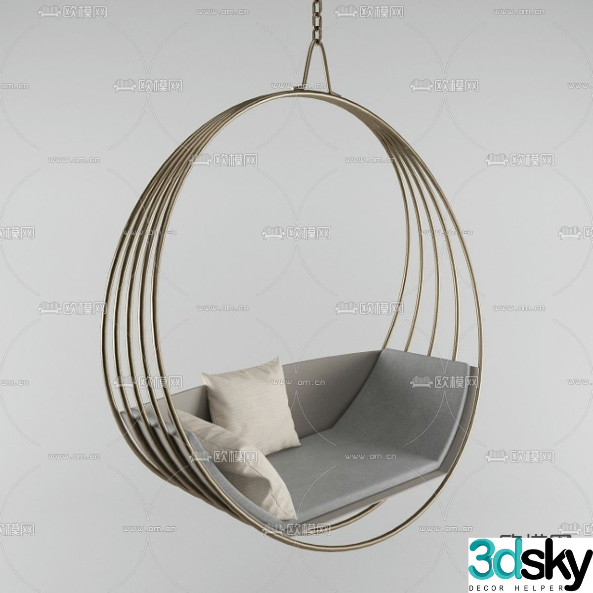 Hanging basket hanging chair 3d model