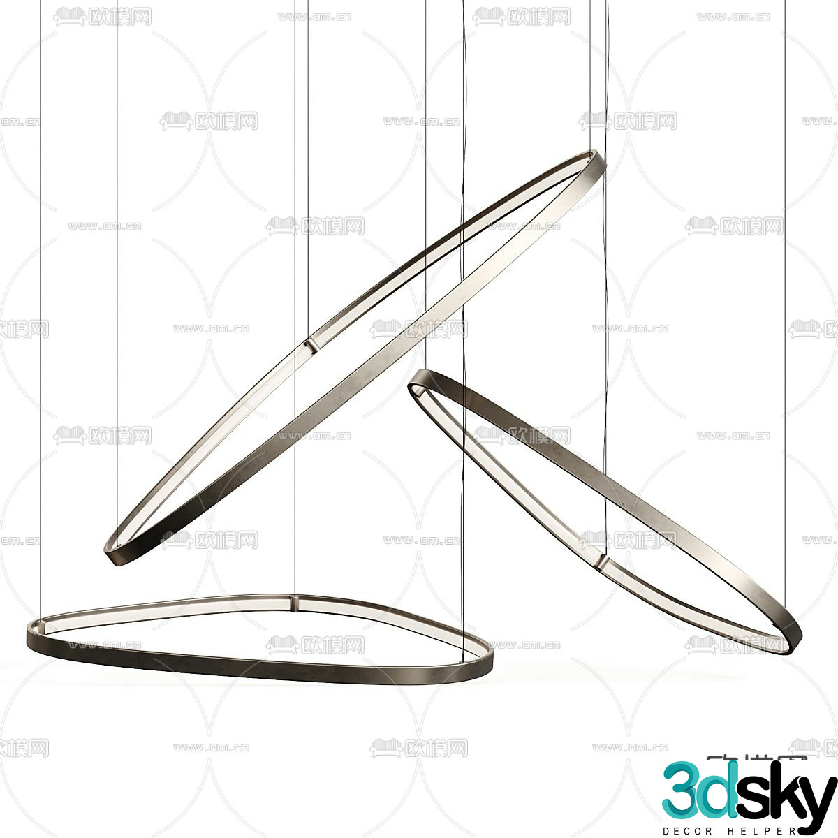 Ring chandelier metal chandelier 3d model