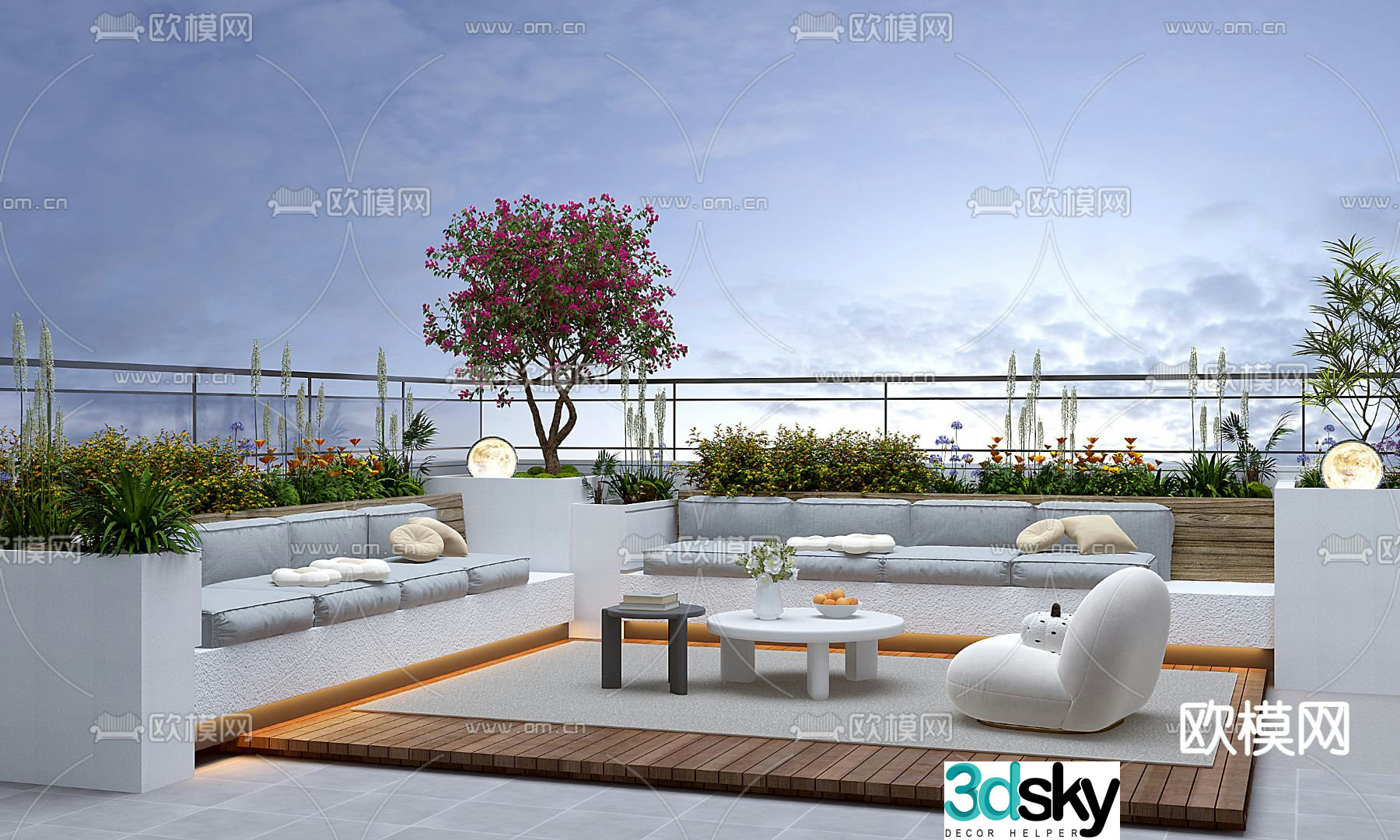 Roof Garden Balcony 3d model