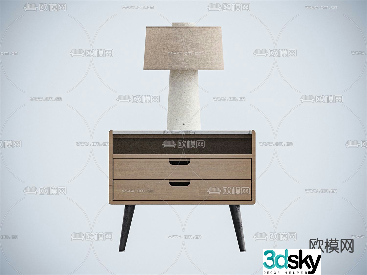 Simple bedside table 3d model
