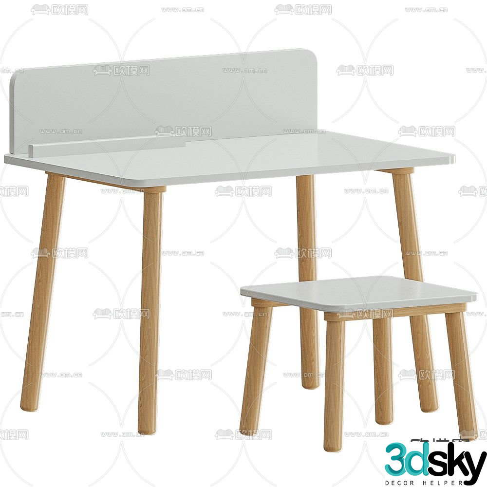 Grete children’s desk writing desk 3d model