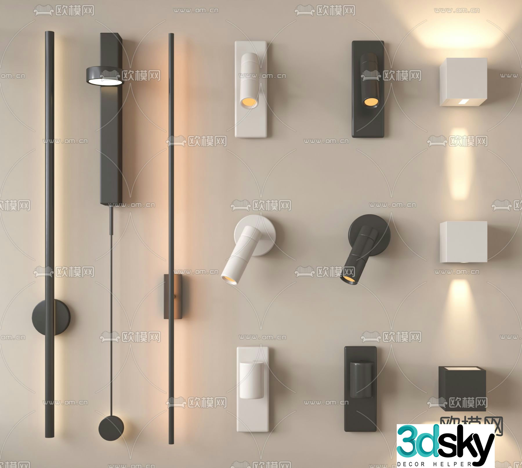 Metal wall lamp bedside wall lamp reading lamp 3d model