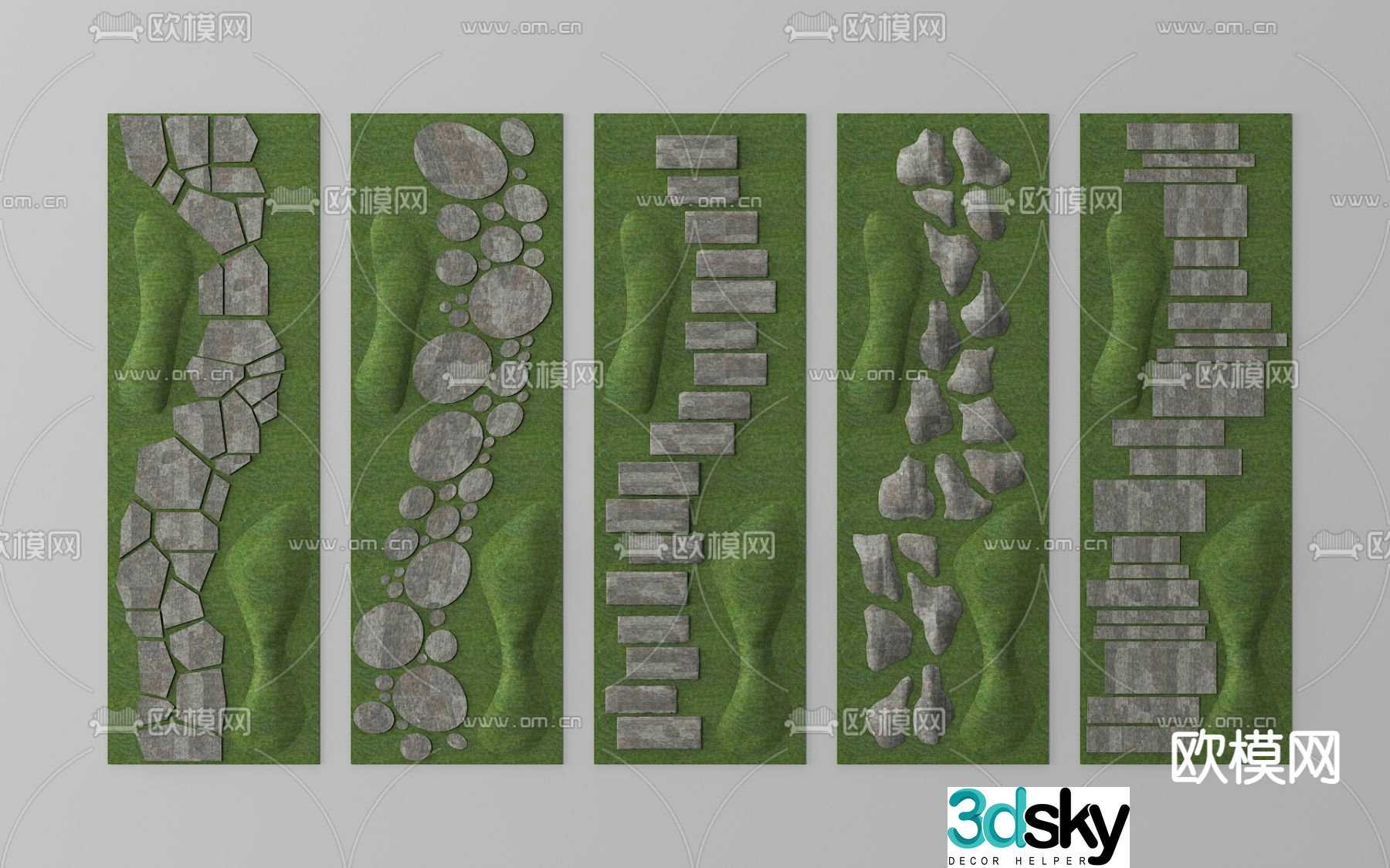 Landscape steps bluestone road courtyard gravel road 3D model