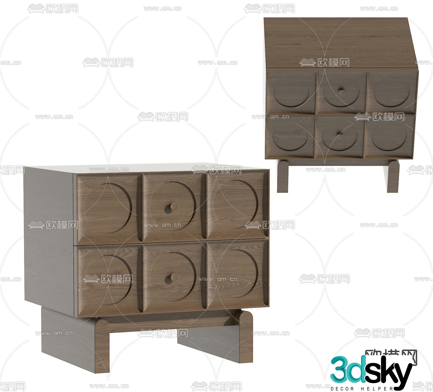 Medieval style bedside table 3d model