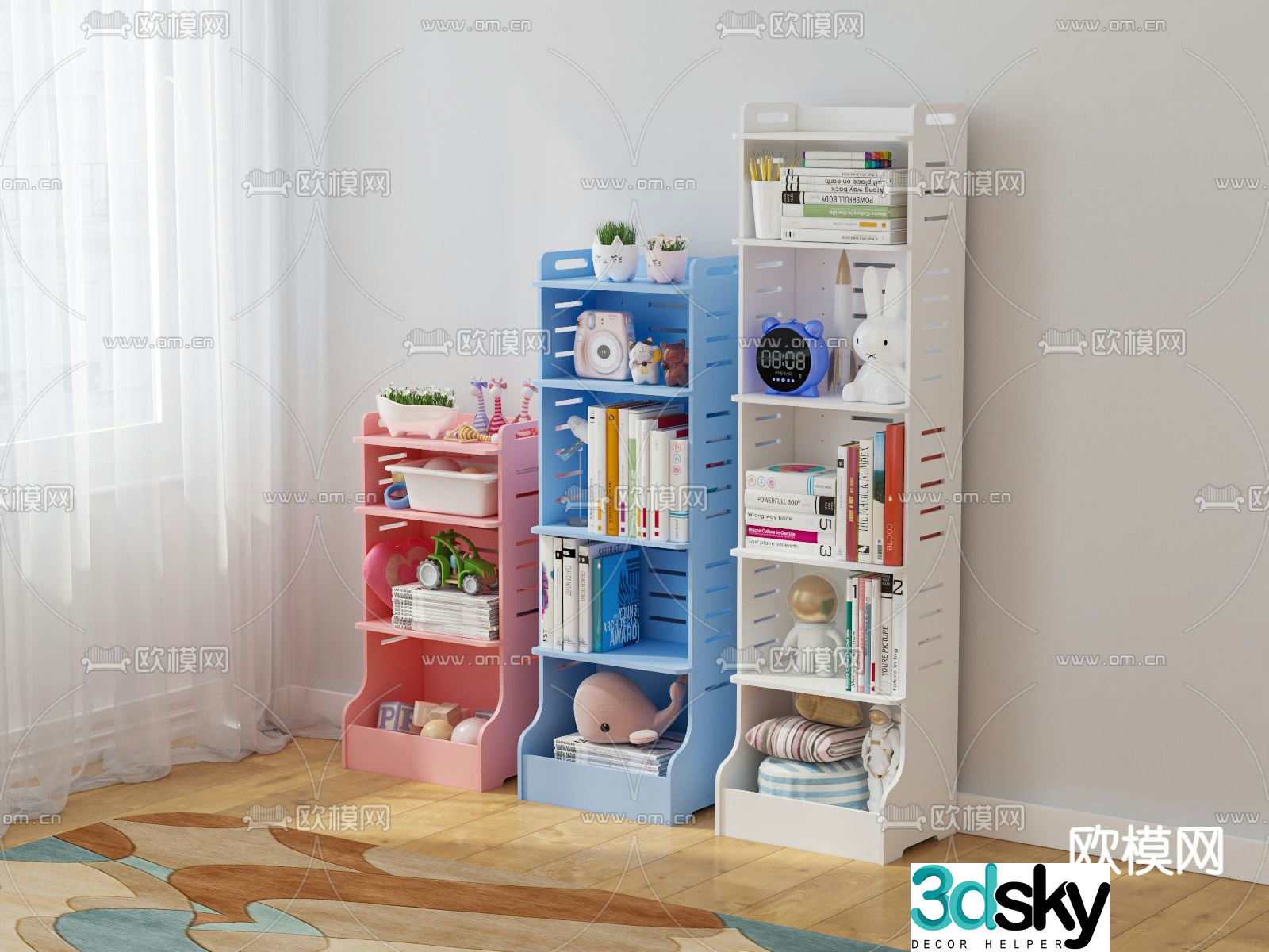 Children’s bookcase shelf 3d model