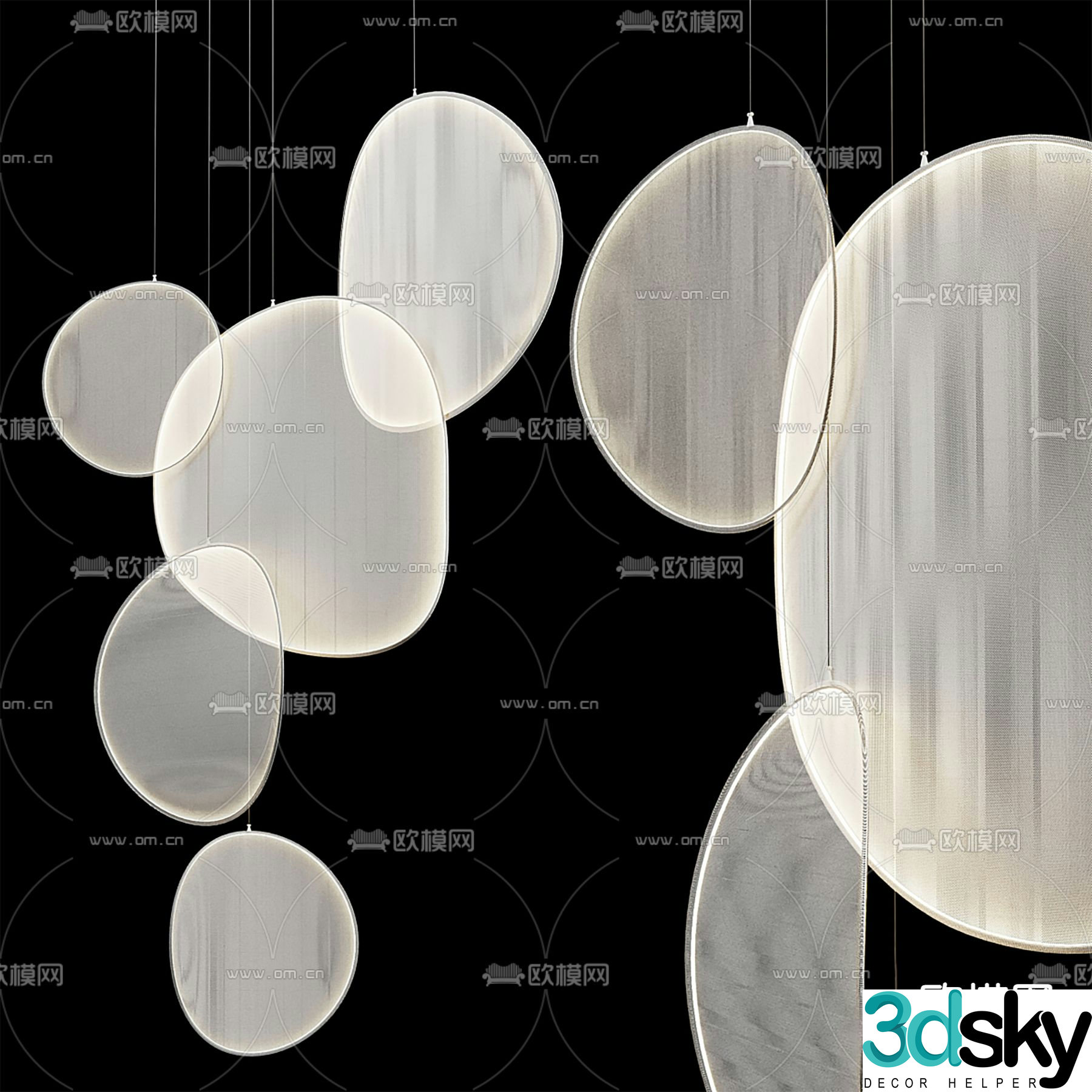 LED creative chandelier art chandelier 3d model