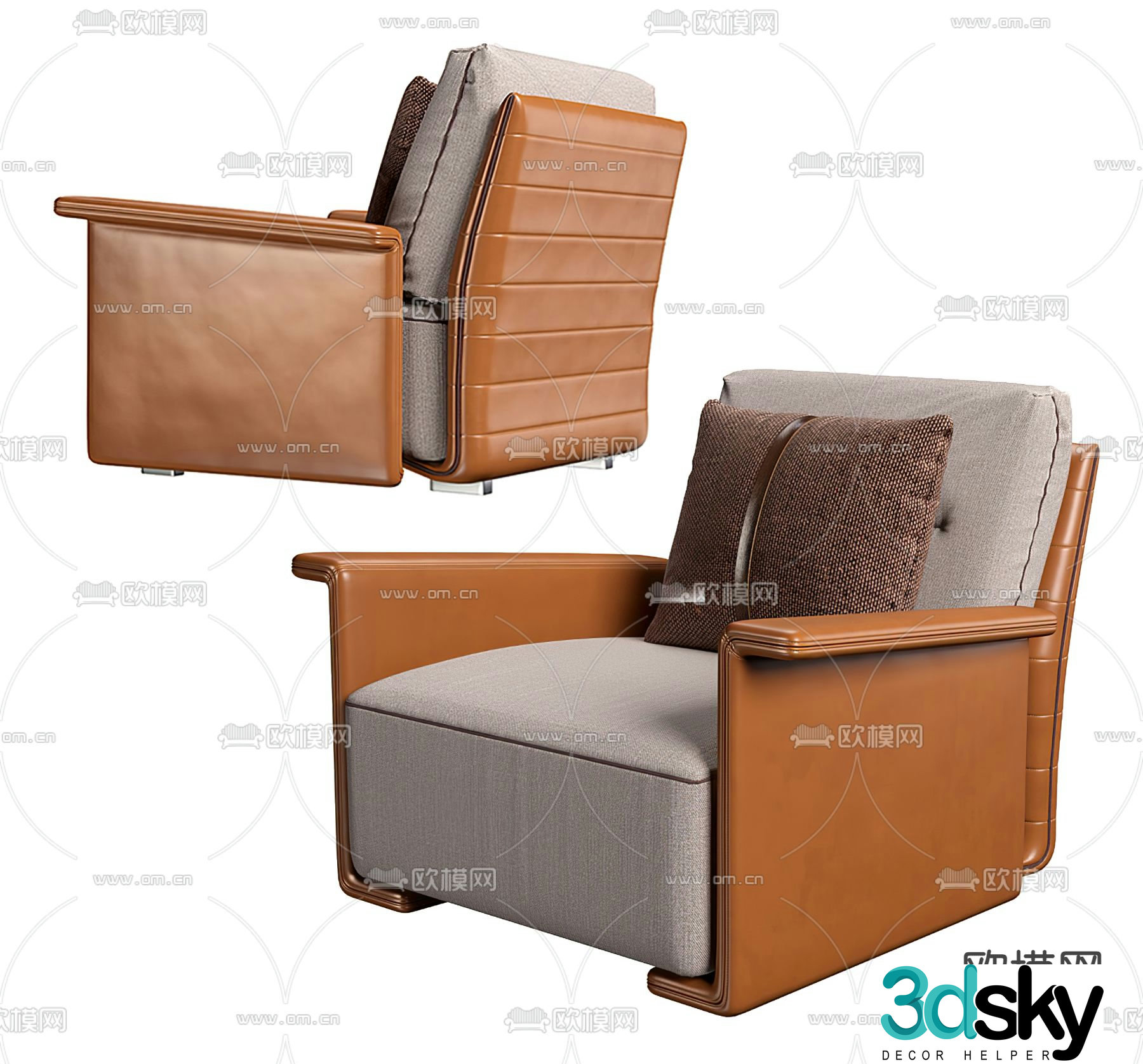 Single sofa leisure sofa 3d model