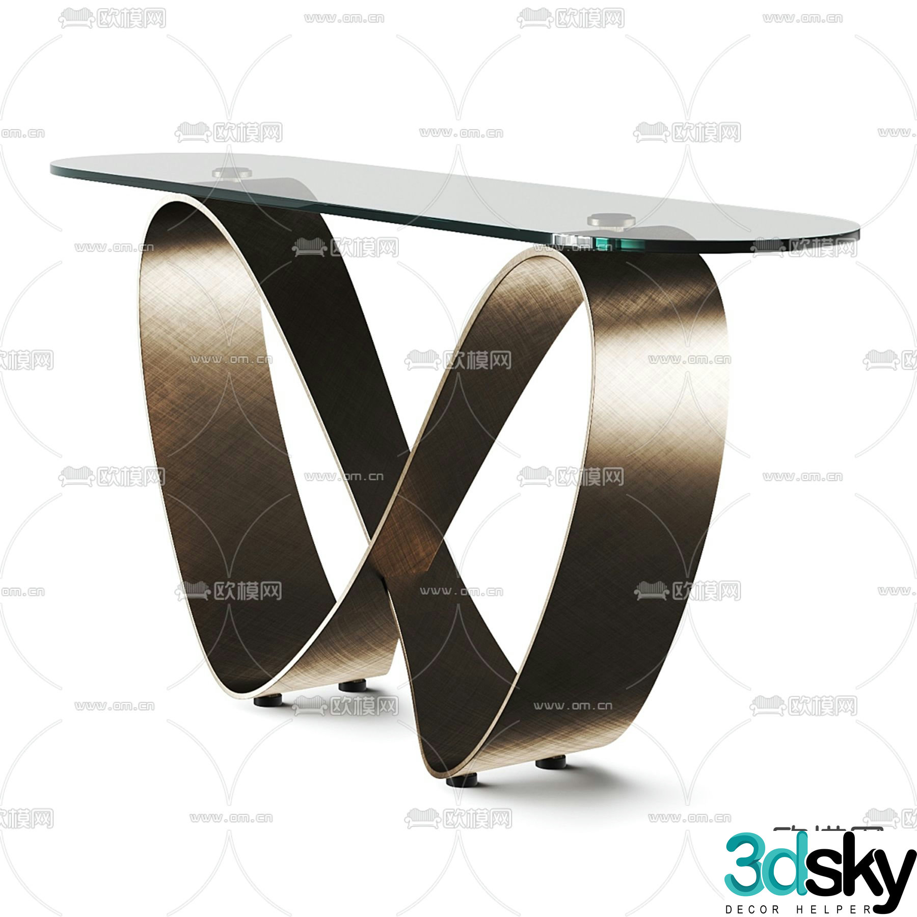 Cattelan Italia metal butterfly stand coffee table 3d model