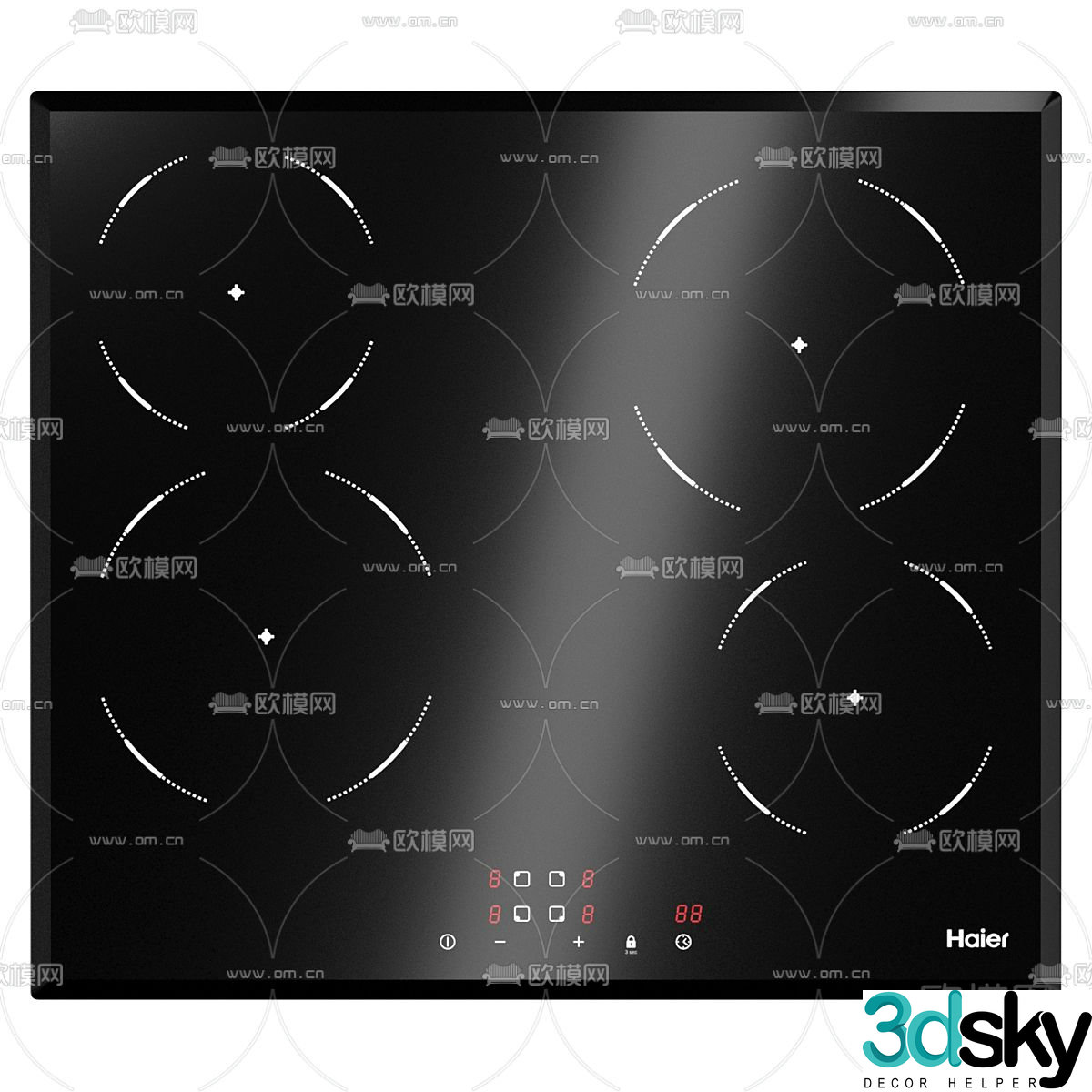 Induction cooker stove 3D model