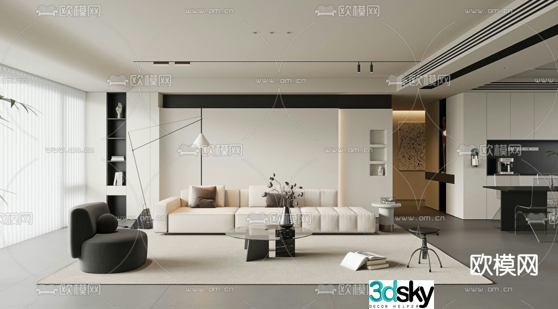 Modern living room 3d model