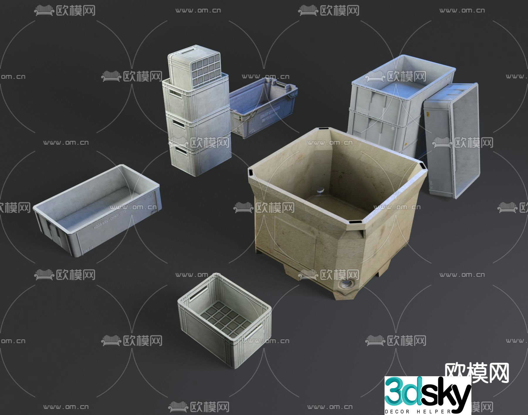 Plastic box logistics box 3d model