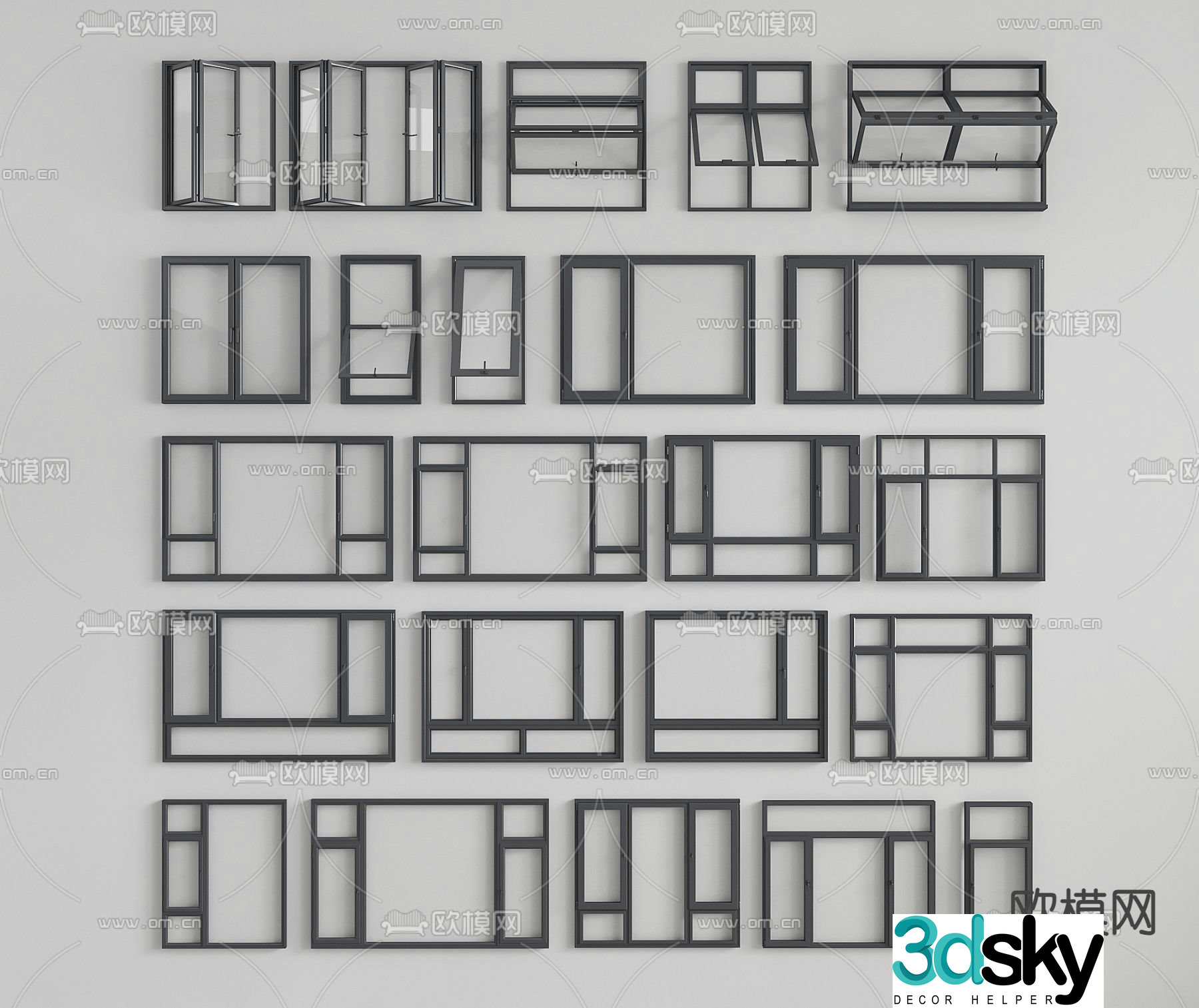 Window Casement window Sliding window Floor-to-ceiling window 3D model