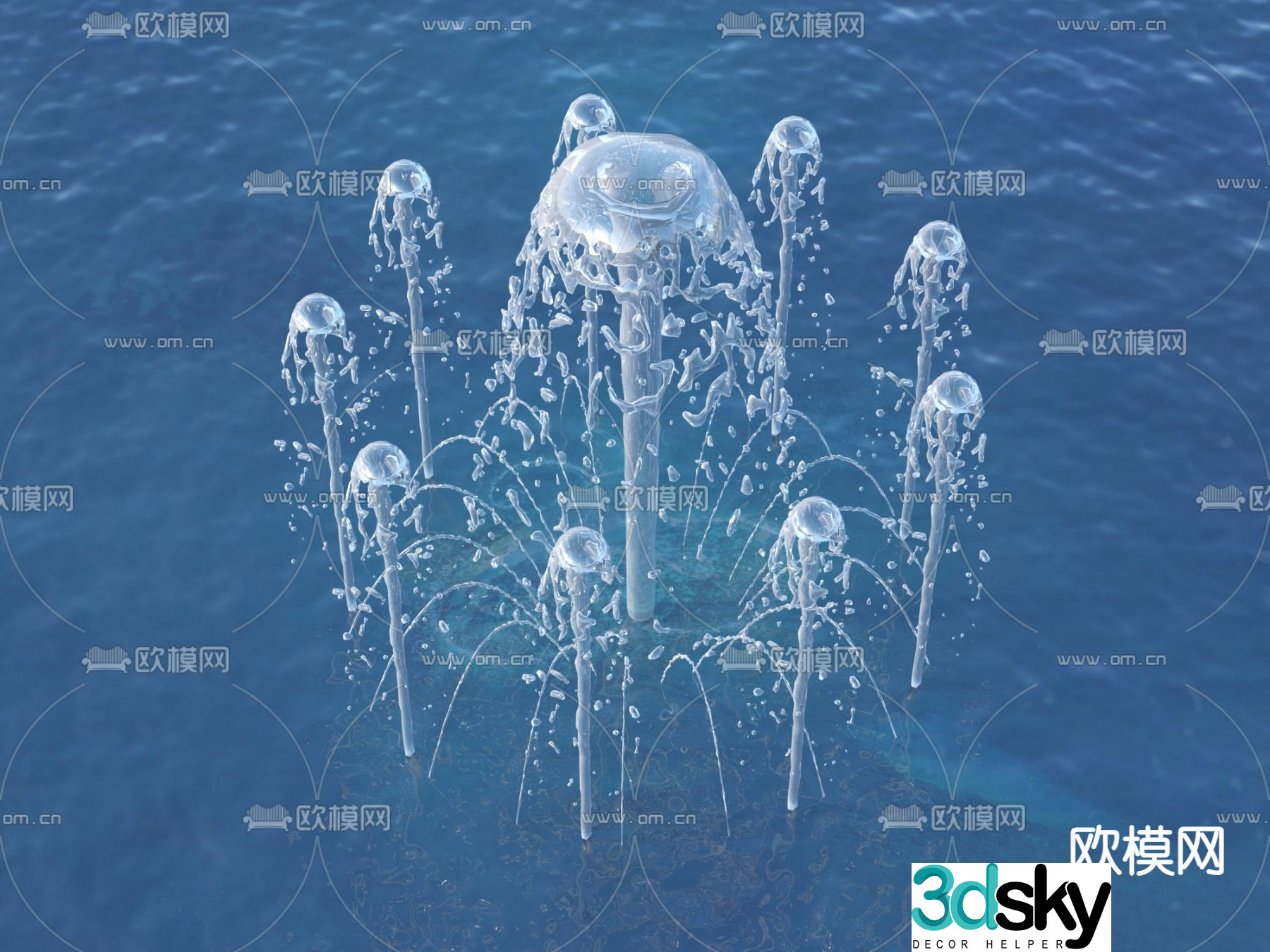 fountain fountain waterscape 3d model
