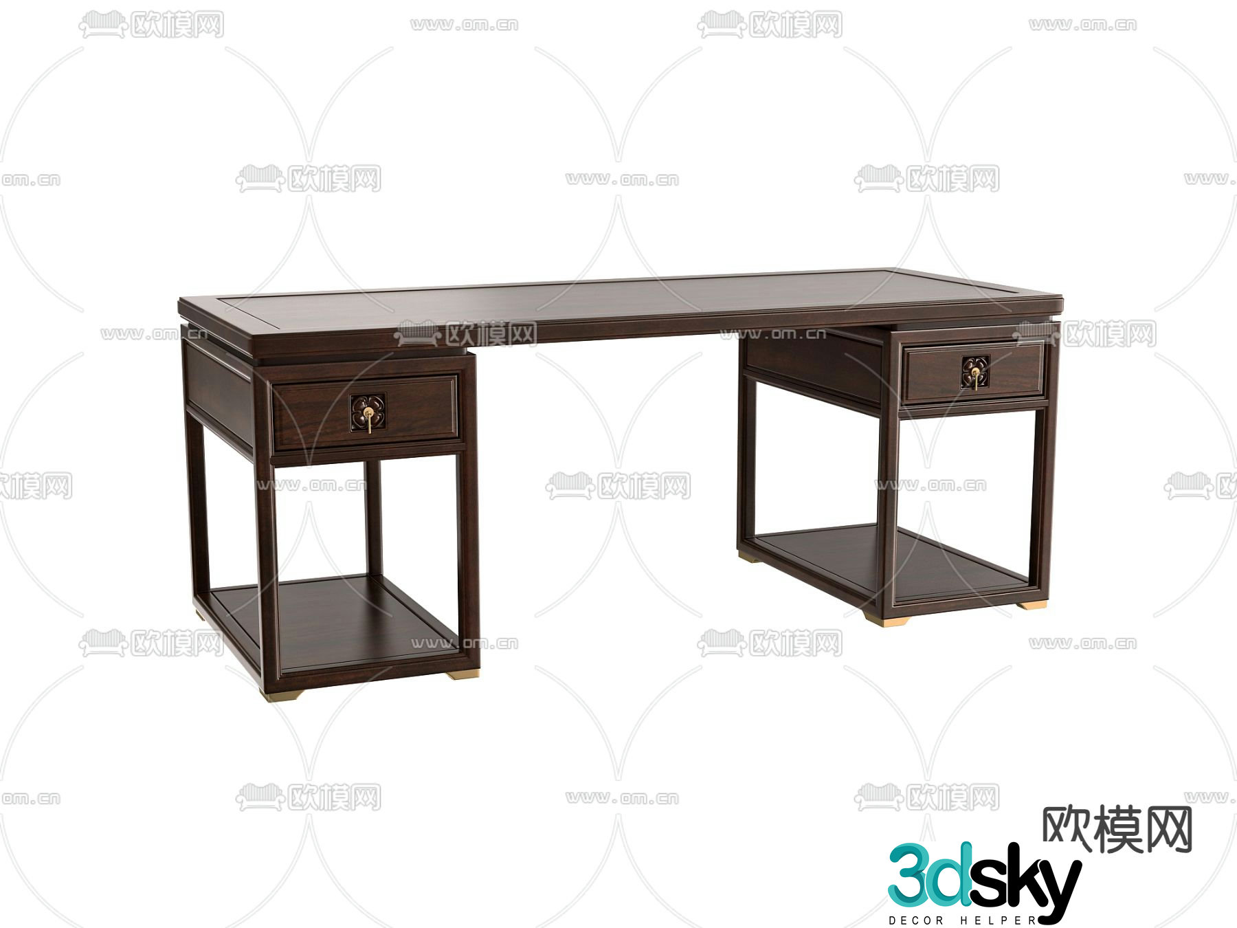 New Chinese style desk writing desk 3d model