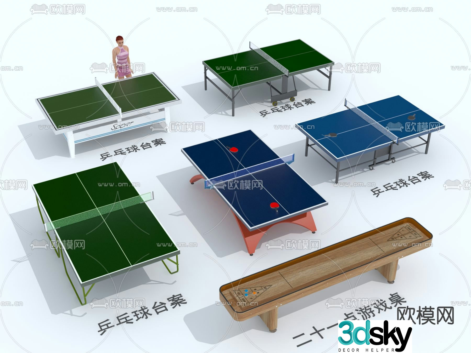 Table Tennis Table Table Tennis Table 3d model