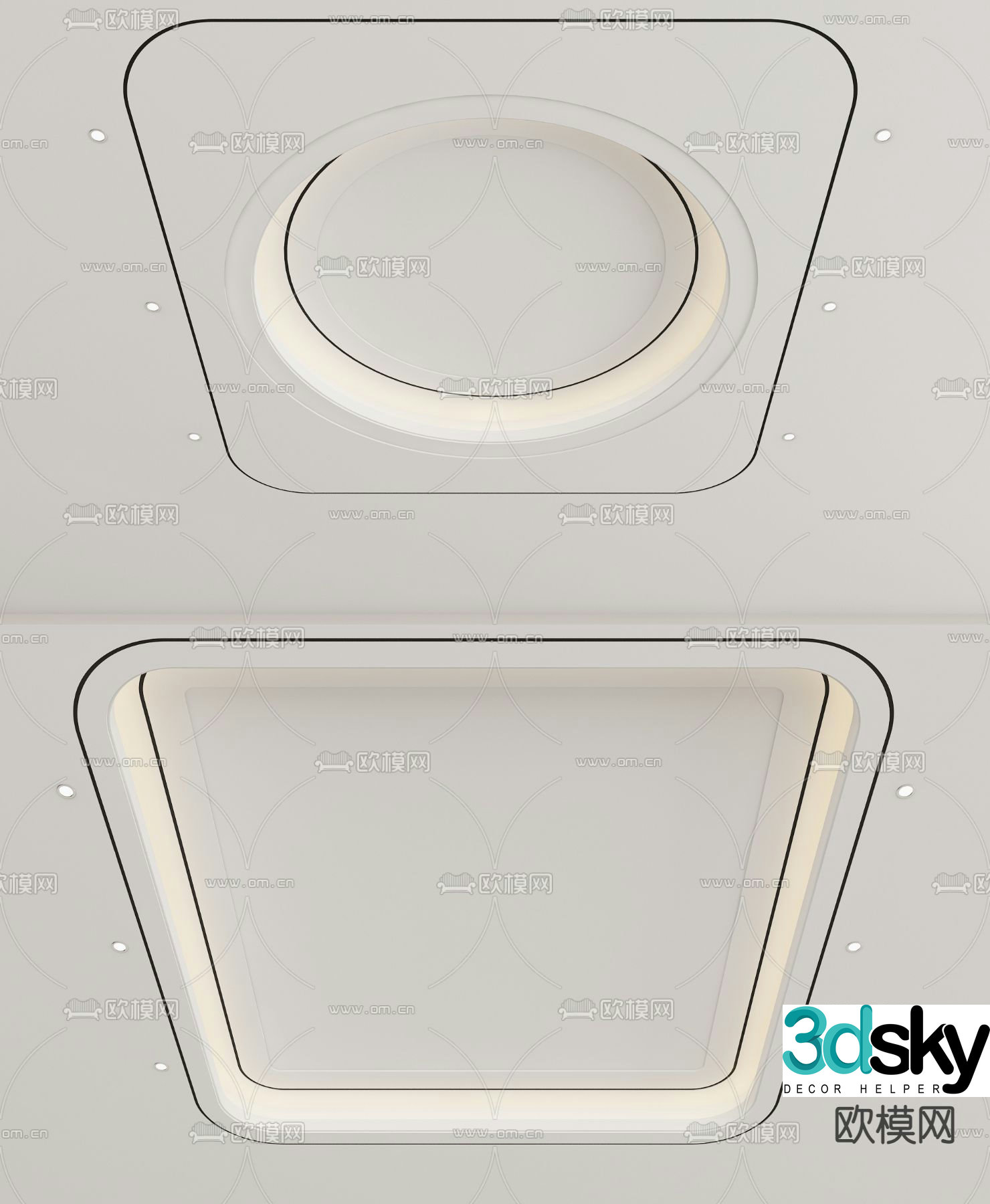 Modern ceiling 3d model