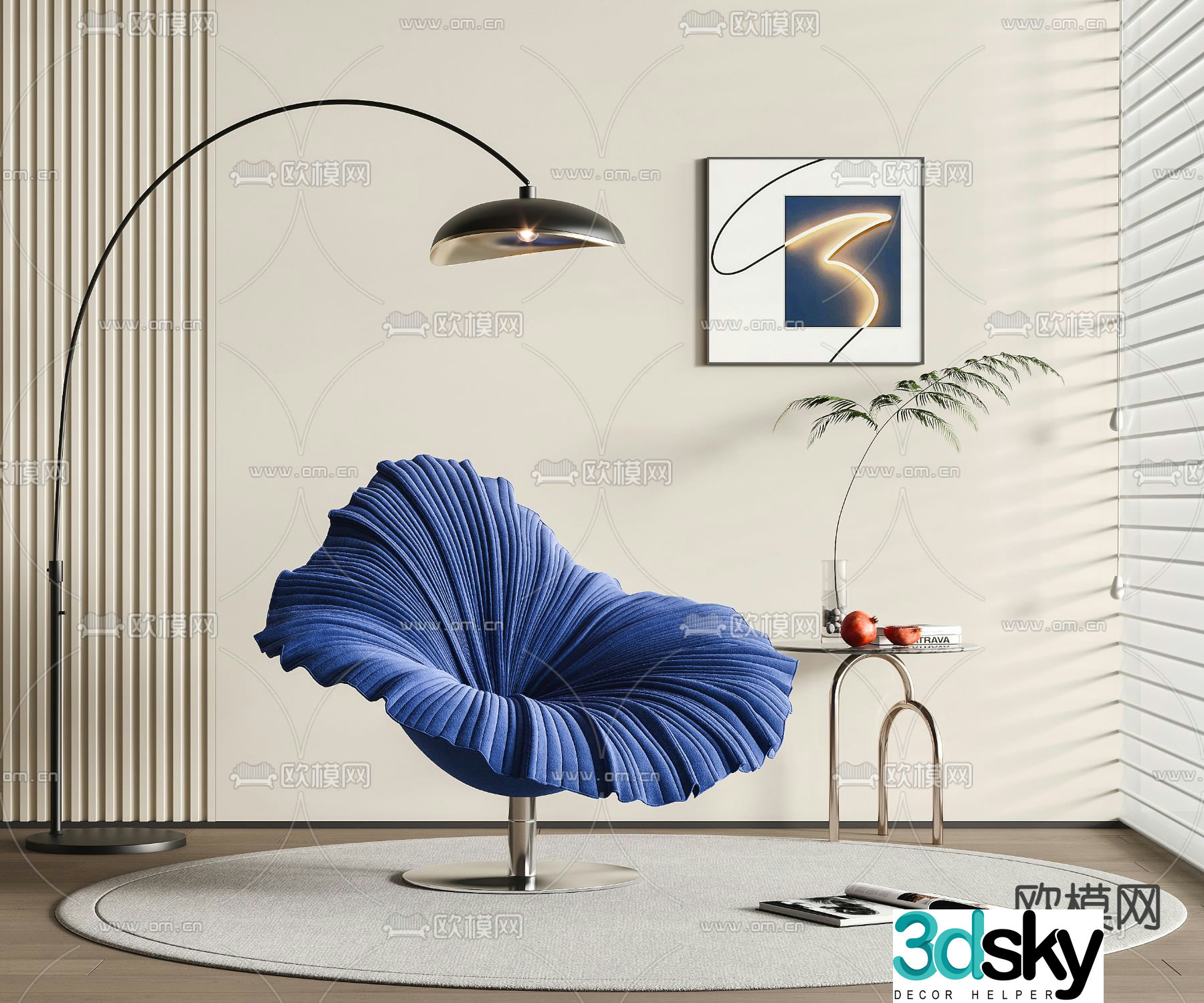Creative chair leisure chair petal chair 3d model