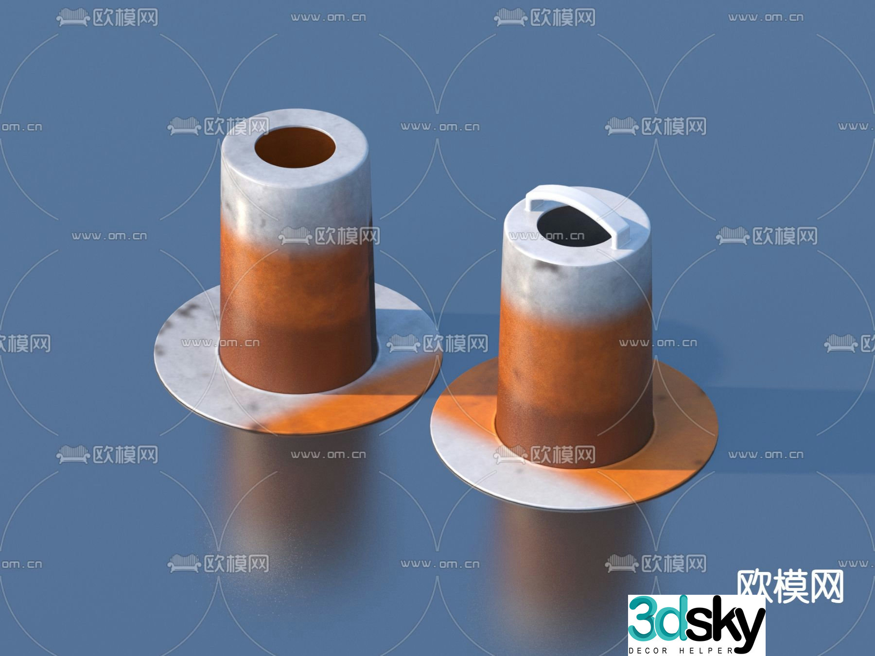 Ice cream cone warning cone roadblock 3d model
